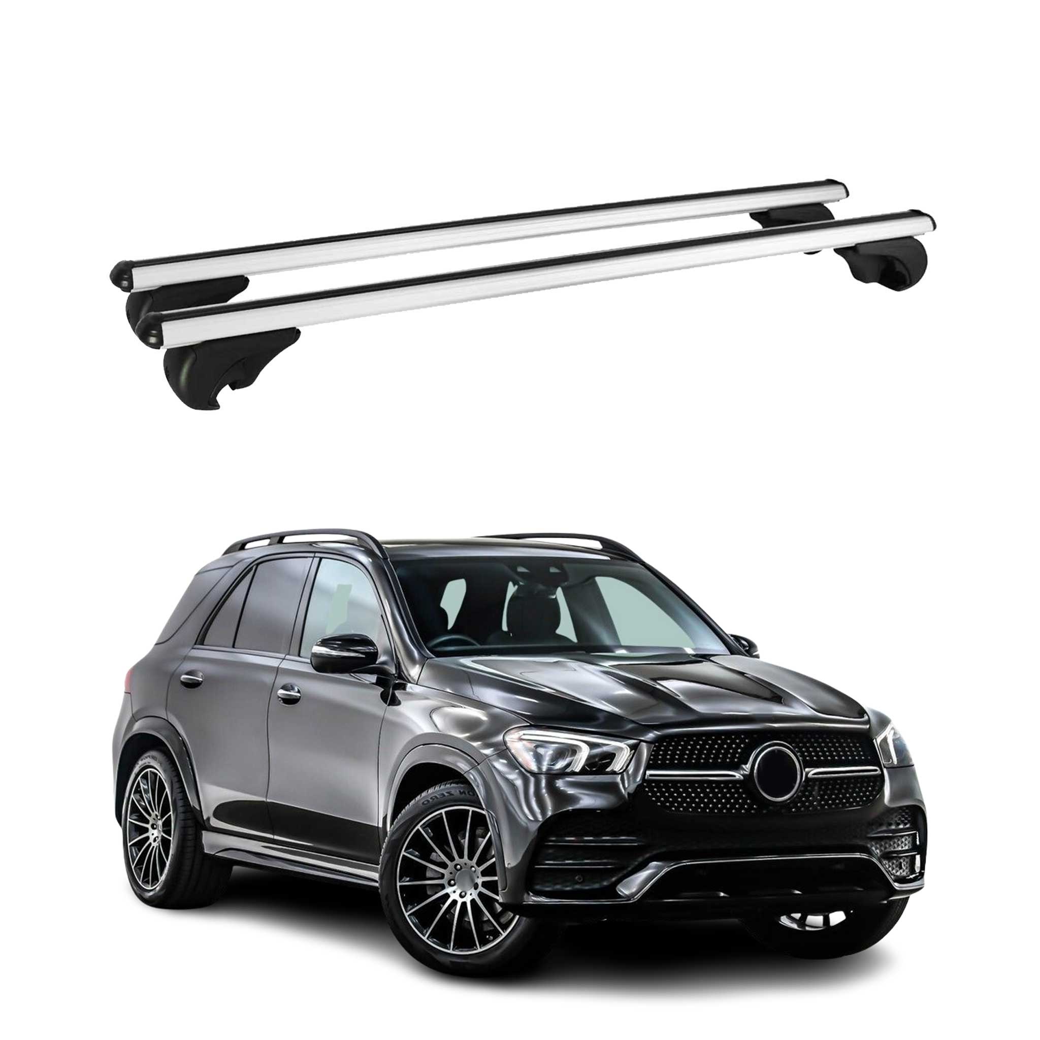 Omac Aluminium Dachträger Querträger Für Mercedes Gle C167 2019-2026 – Tüv / Din 75302:2019 – Abschließbar – Max. 75 Kg – 2 Stangen Silber