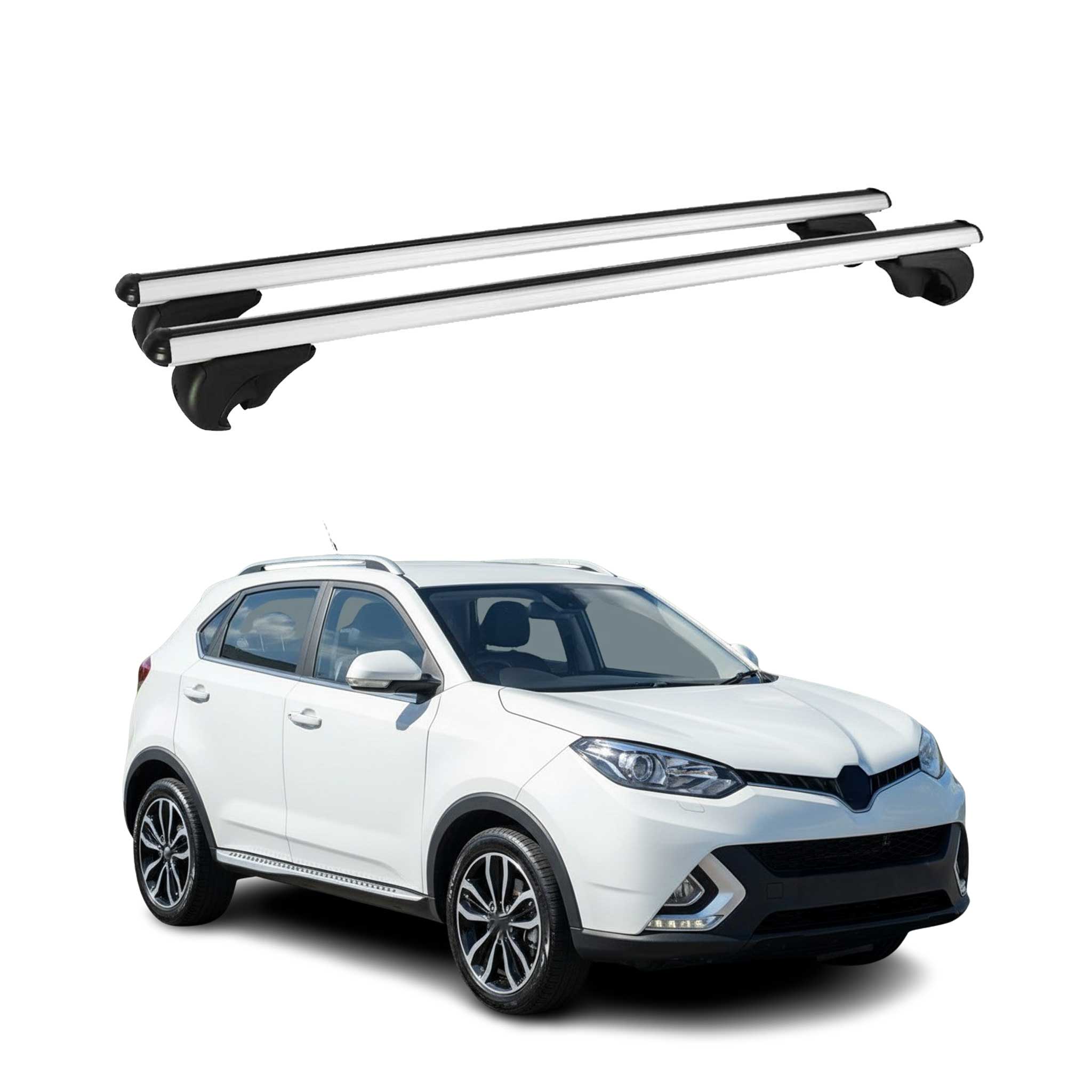 Omac Aluminium Dachträger Querträger Für Mg Gs 2016-2019 – Tüv / Din 75302:2019 – Abschließbar – Max. 75 Kg – 2 Stangen Silber