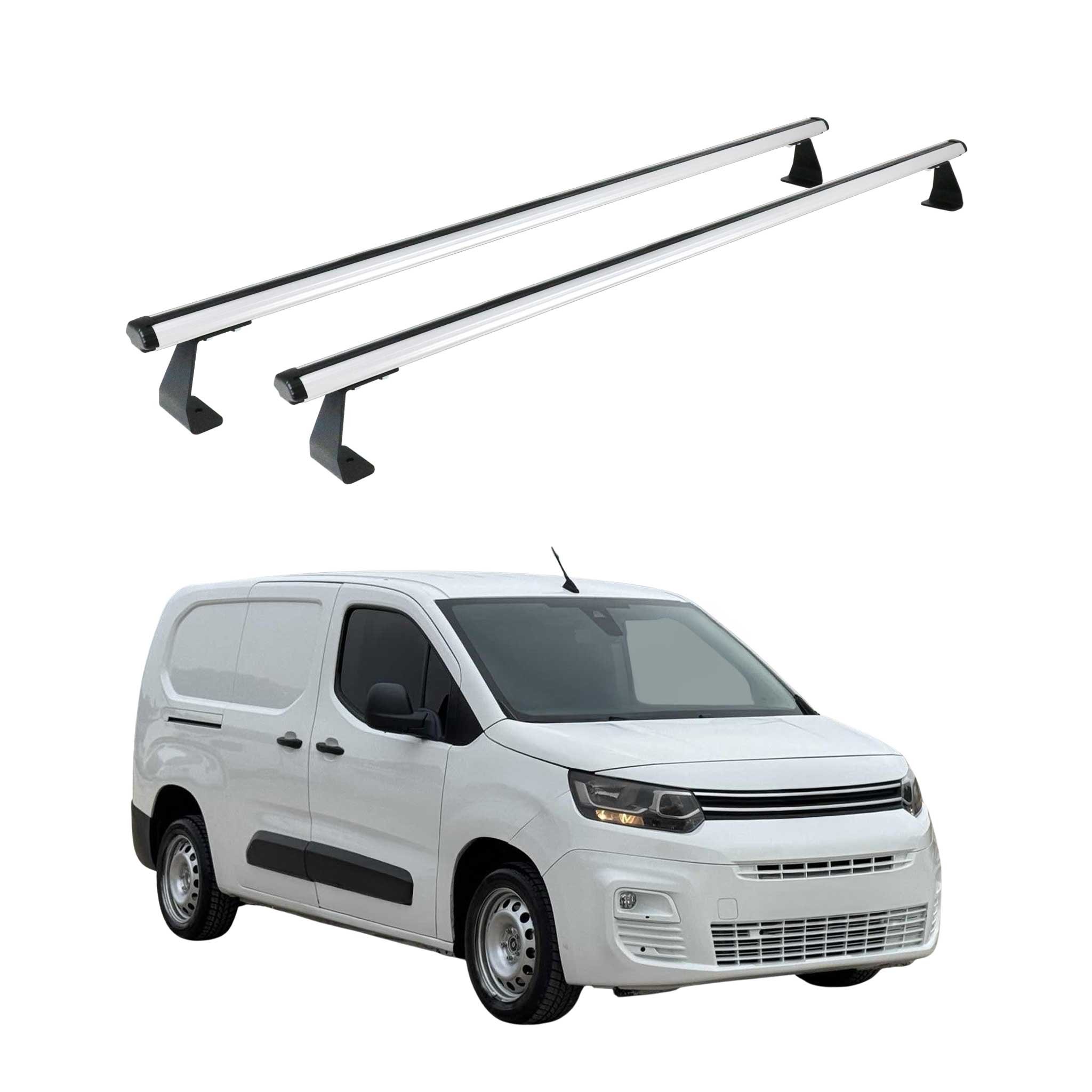 Omac Heavy Duty Dachträger Querträger Kompatibel Mit Citroen Berlingo 2018-2026 – 2 Stangen – Aluminium Silber