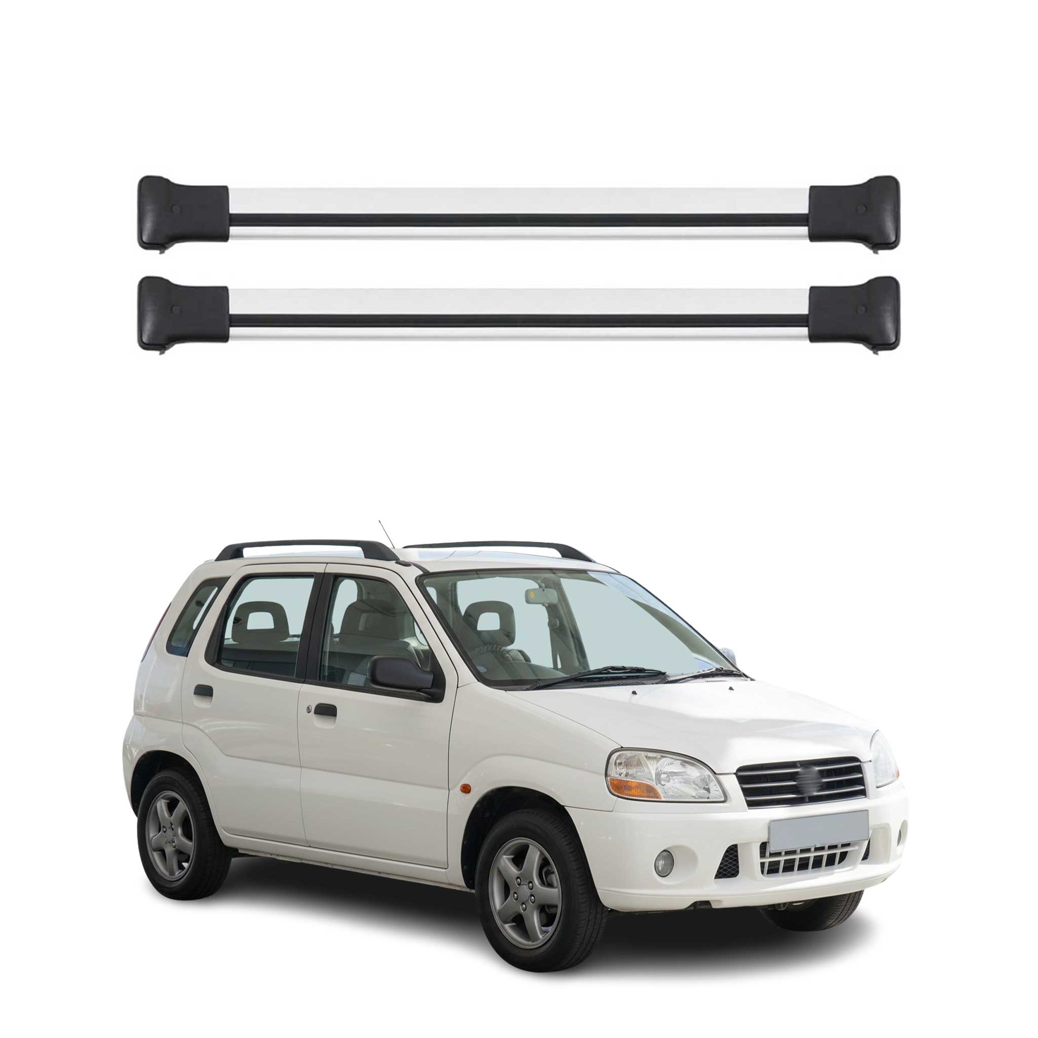 Omac Aluminium Dachträger Querträger Für Suzuki Ignis I 2004-2006 Fl 5tür – Max. 75 Kg – 2 Stangen Silber