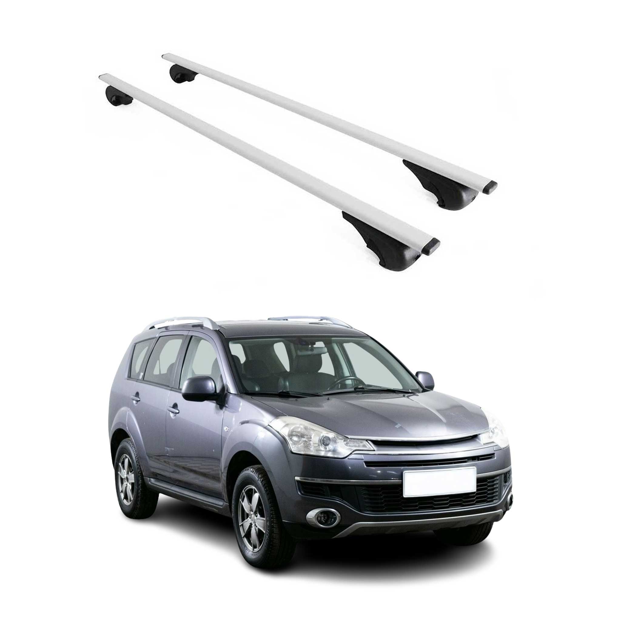 Omac Dachträger Querträger Für Citroen C-crosser 2007-2012 – Abschließbar – Max. 75 Kg – 2 Stangen Stahl Silber