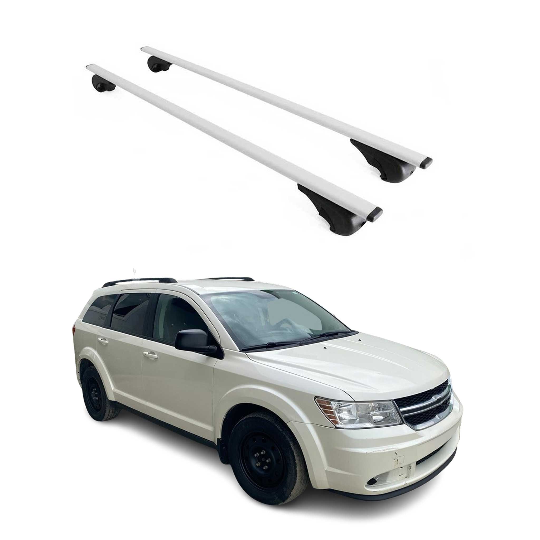 Omac Dachträger Querträger Für Dodge Journey 2008-2021 – Abschließbar – Max. 75 Kg – 2 Stangen Stahl Silber