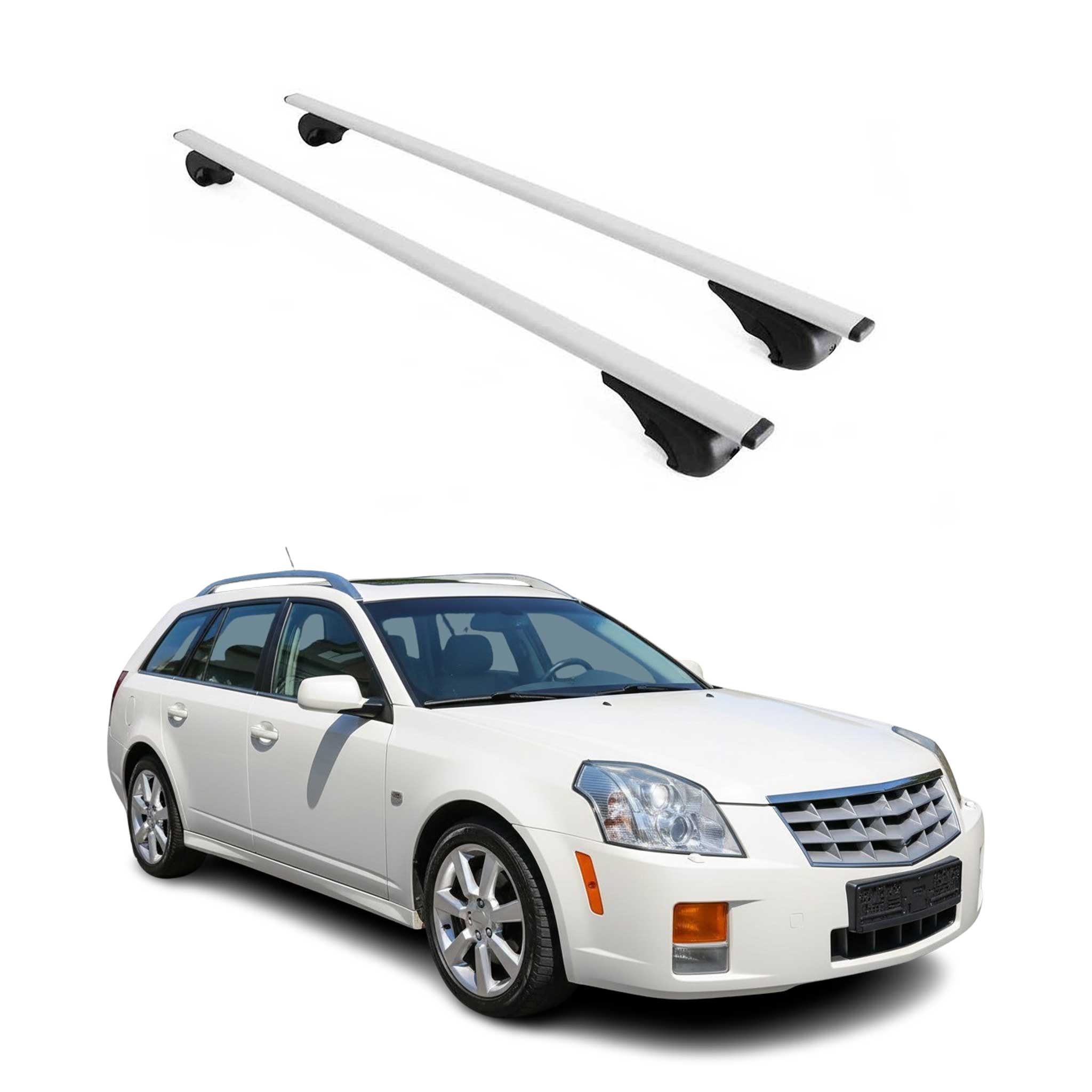 Omac Dachträger Querträger Für Cadillac Bls Kombi 2006-2010 – Abschließbar – Max. 75 Kg – 2 Stangen Stahl Silber