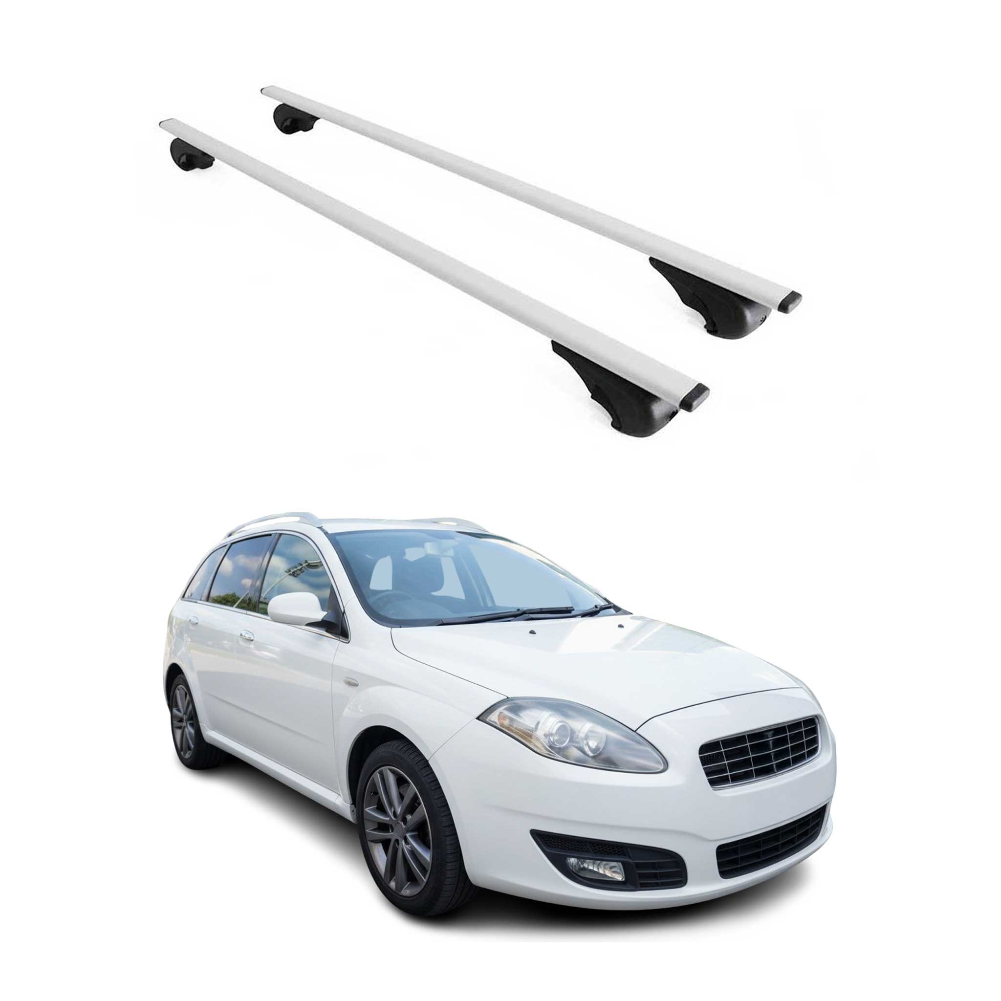 Omac Dachträger Querträger Für Fiat Croma 2005-2010 – Abschließbar – Max. 75 Kg – 2 Stangen Stahl Silber