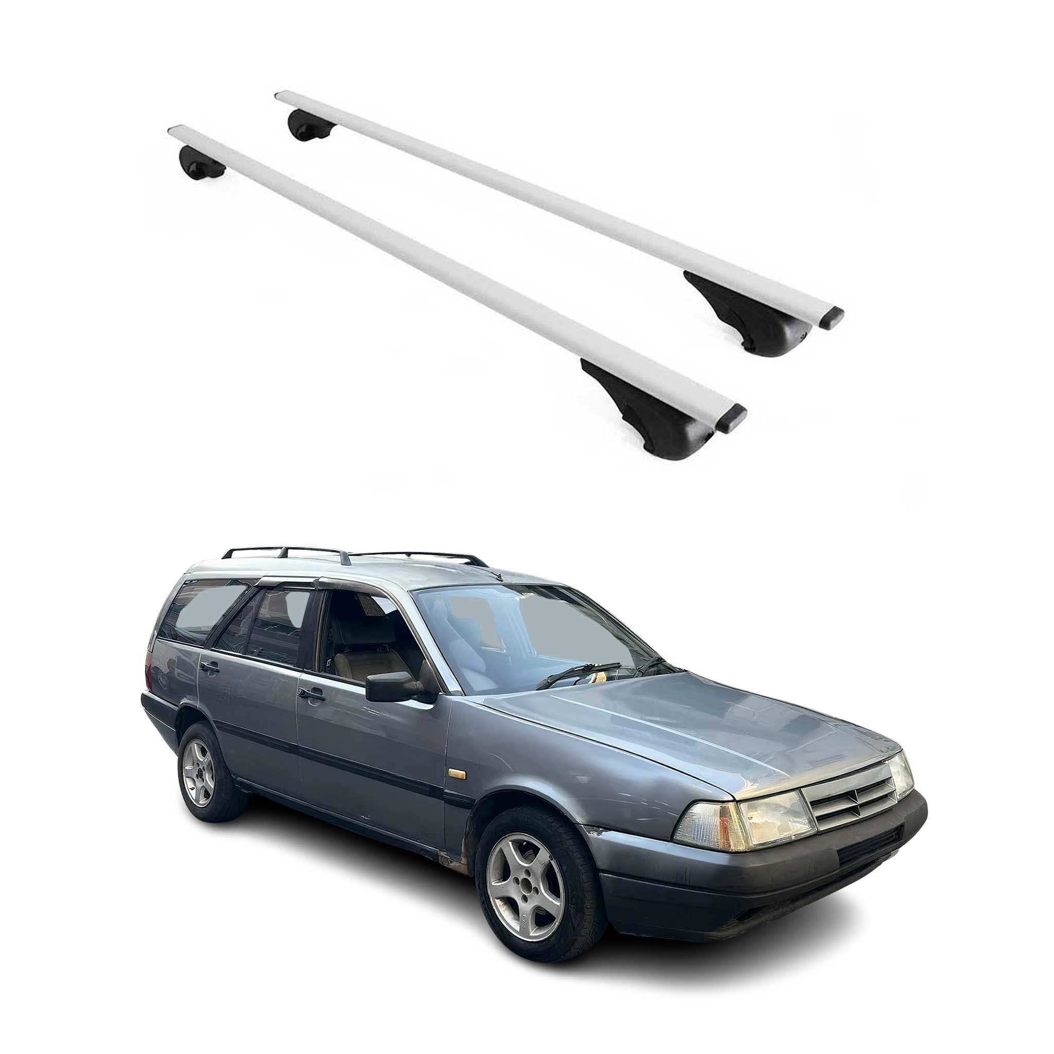 Omac Dachträger Querträger Für Fiat Tempra 1990-1996 – Abschließbar – Max. 75 Kg – 2 Stangen Stahl Silber