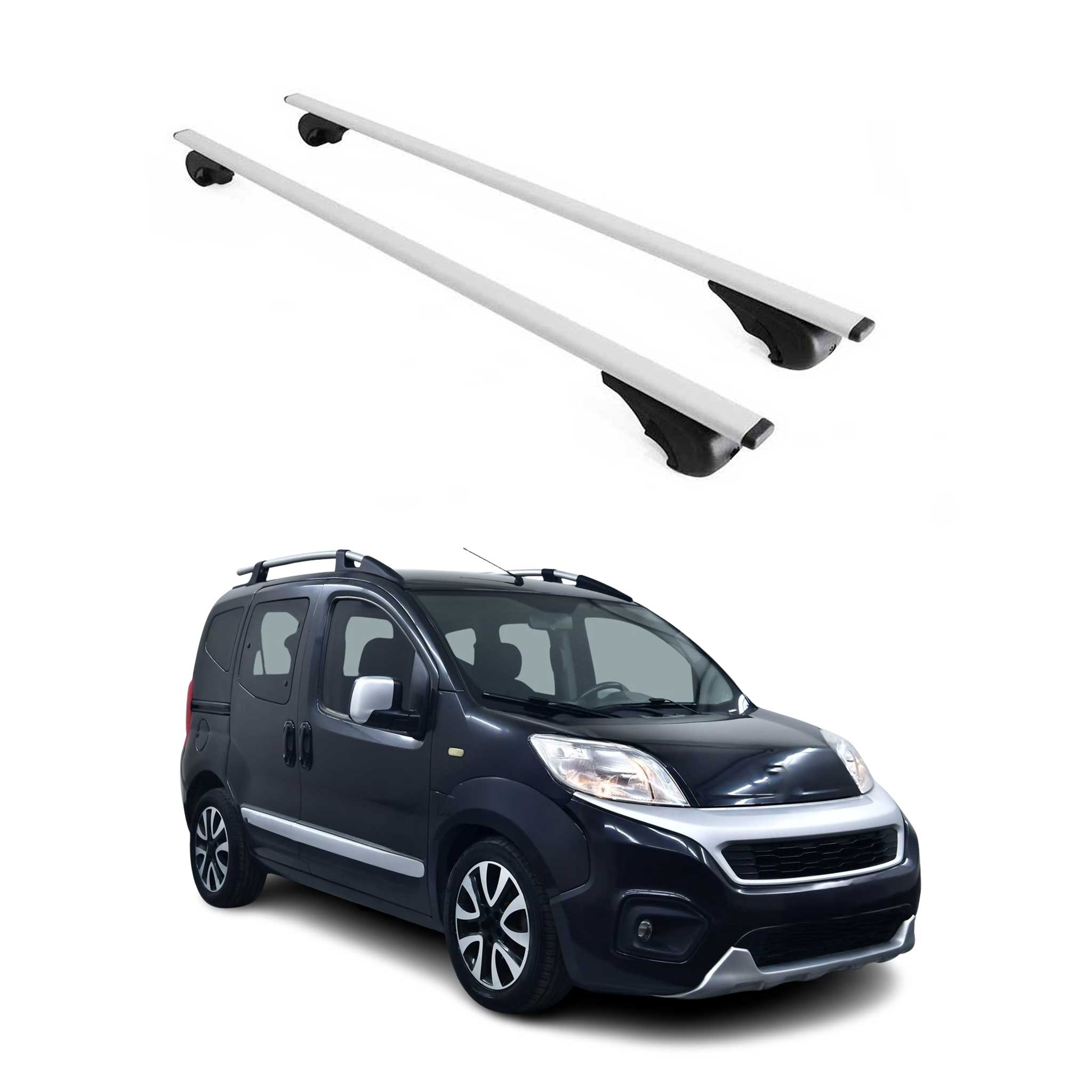 Omac Dachträger Querträger Für Fiat Fiorino / Qubo 2008-2017 – Abschließbar – Max. 75 Kg – 2 Stangen Stahl Silber