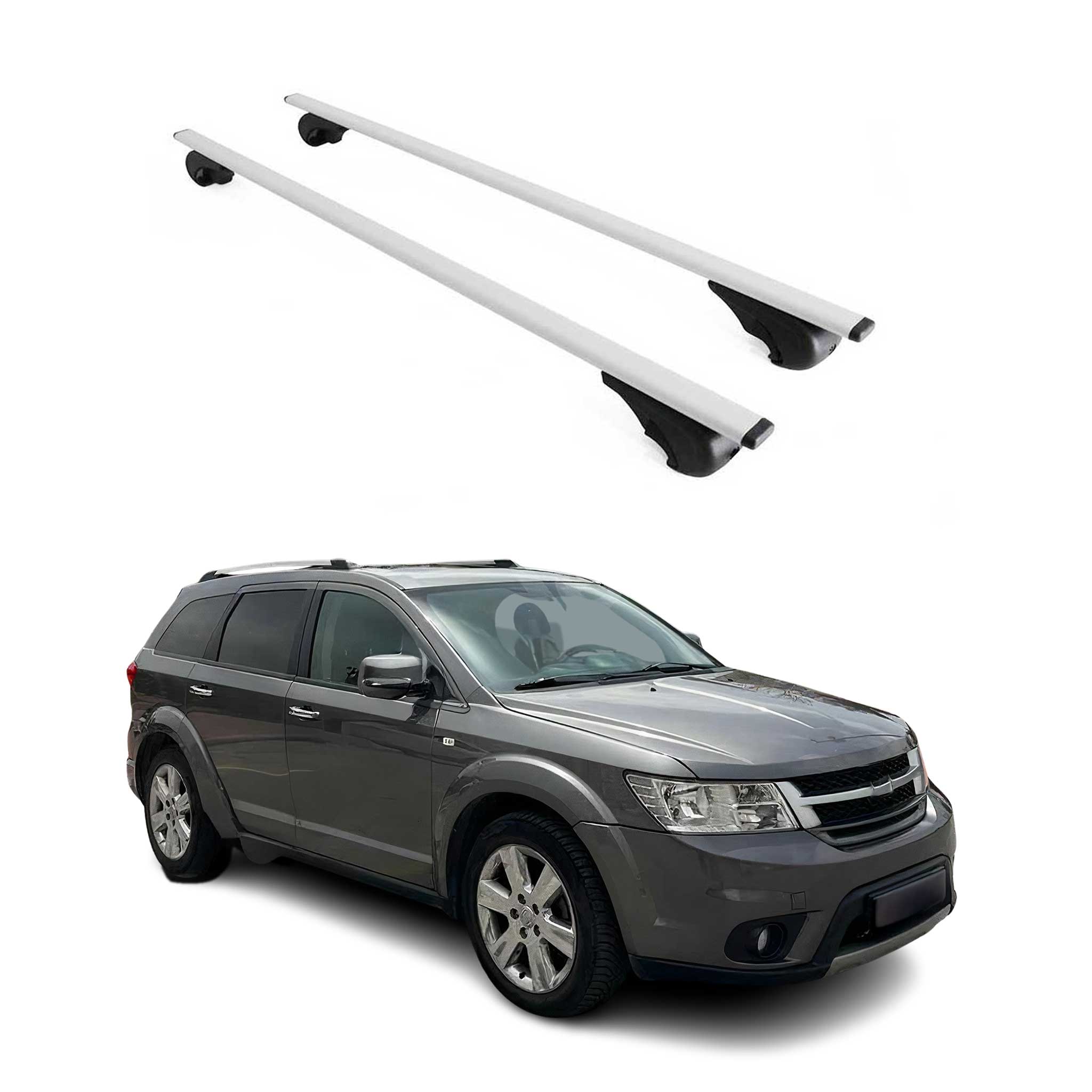 Omac Dachträger Querträger Für Fiat Freemont 2011-2016 – Abschließbar – Max. 75 Kg – 2 Stangen Stahl Silber
