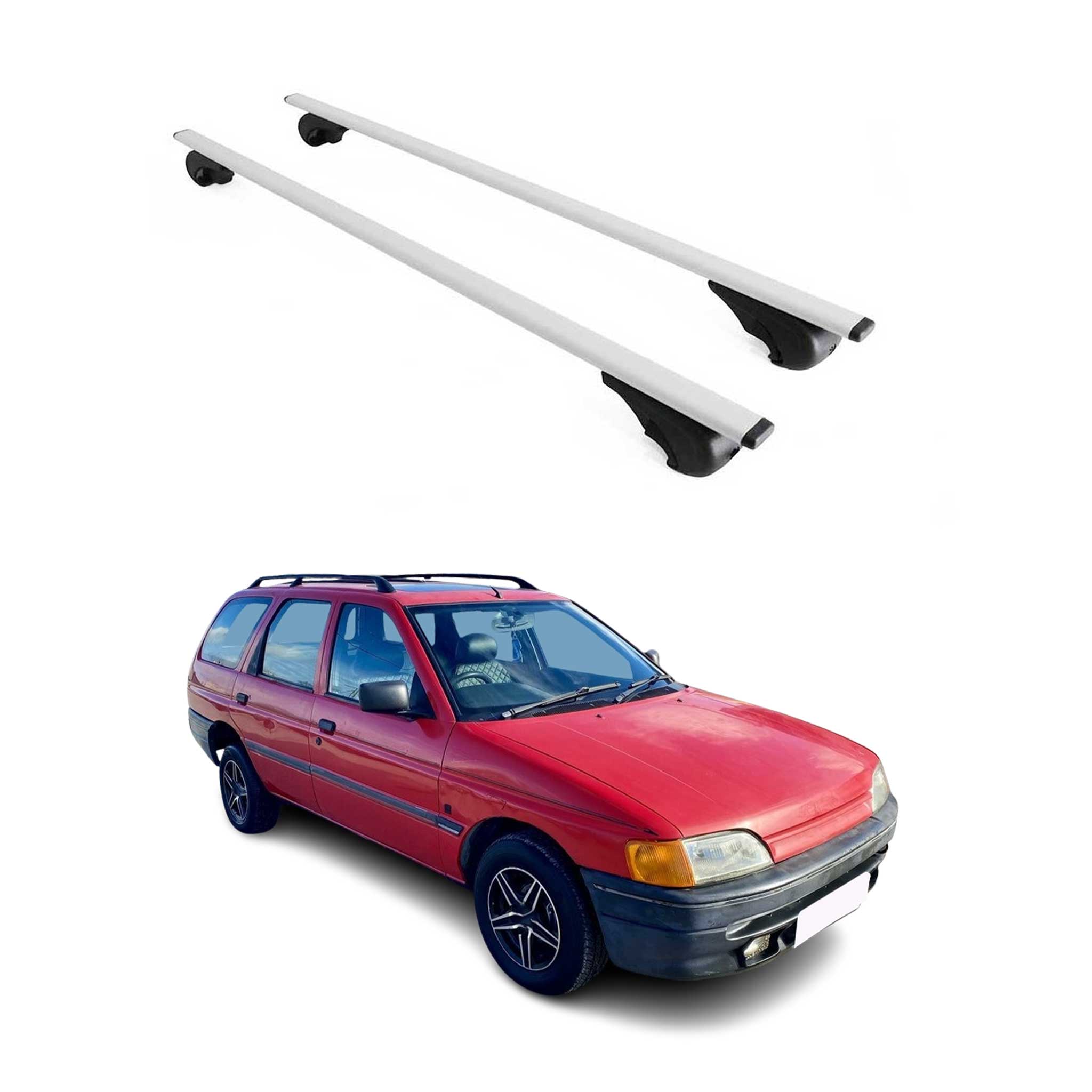 Omac Dachträger Querträger Für Ford Escort Kombi 1990-2000 – Abschließbar – Max. 75 Kg – 2 Stangen Stahl Silber