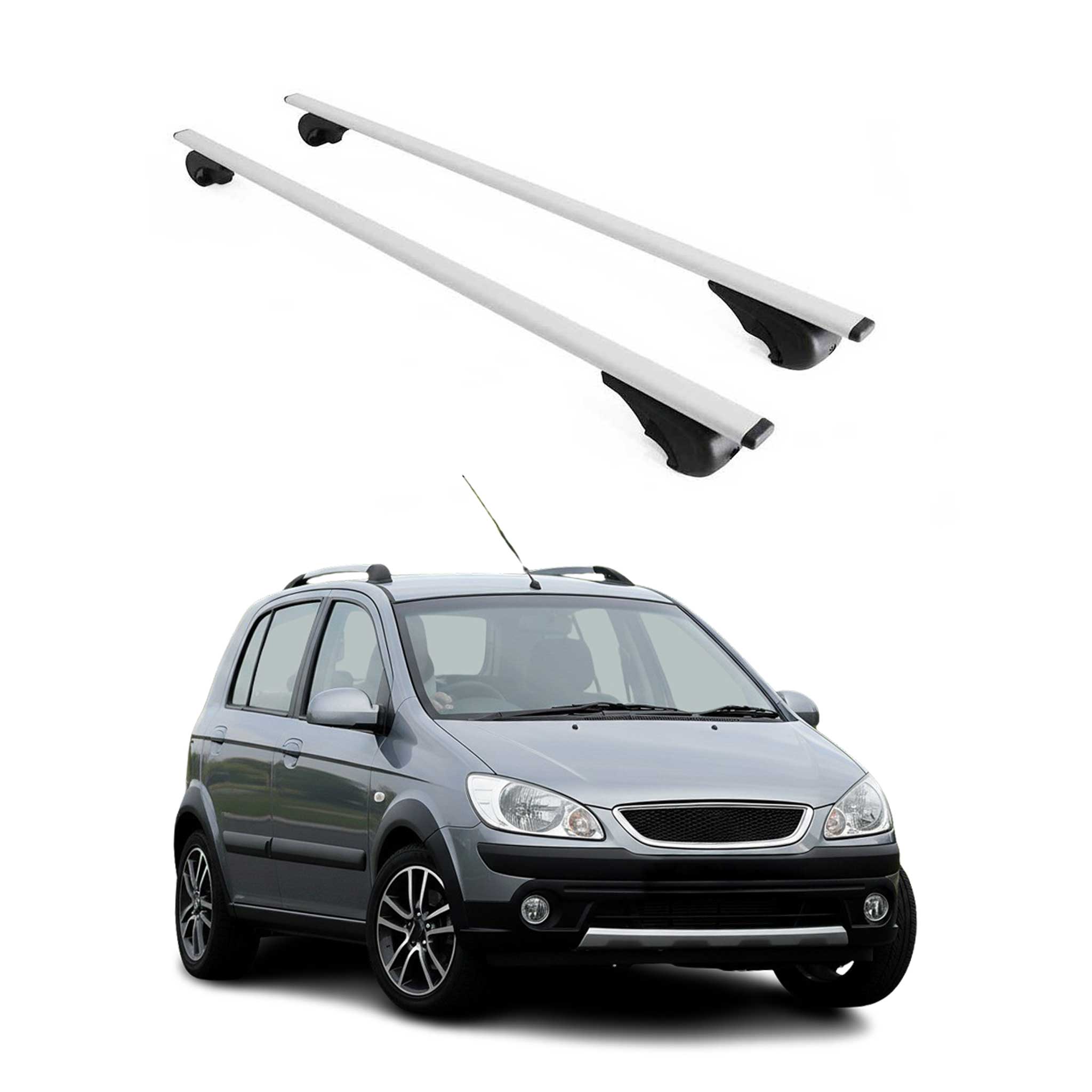 Omac Dachträger Querträger Für Hyundai Getz 2002-2011 – Abschließbar – Max. 75 Kg – 2 Stangen Stahl Silber