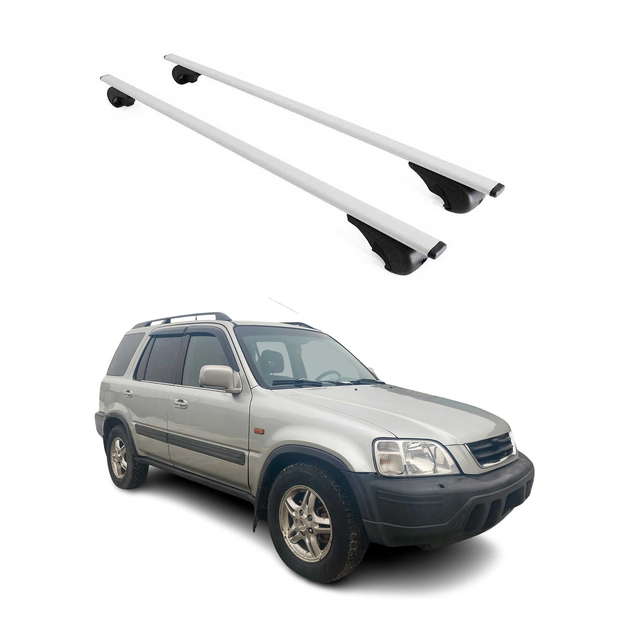 Omac Dachträger Querträger Für Honda Cr-v I 1997-2001 – Abschließbar – Max. 75 Kg – 2 Stangen Stahl Silber