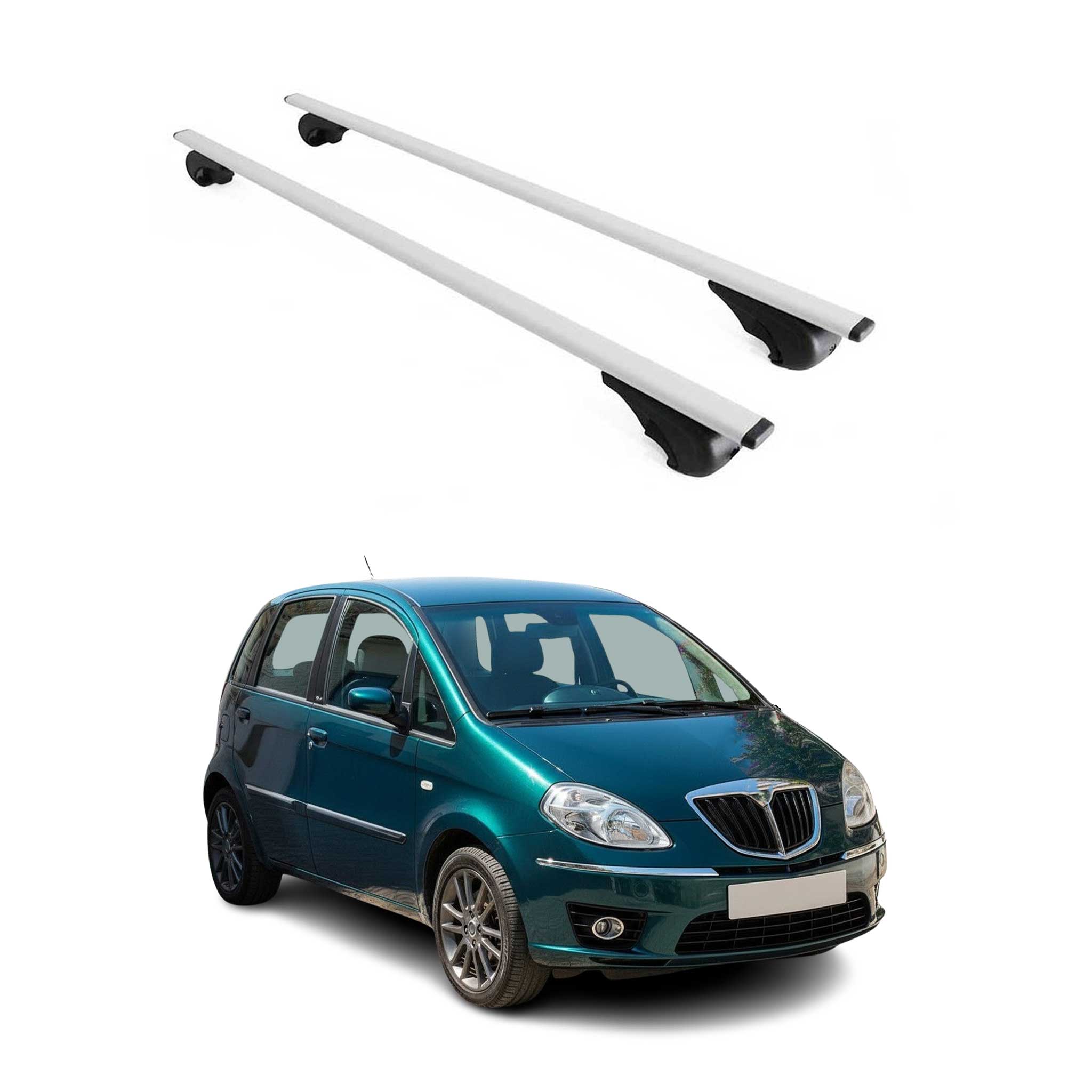 Omac Dachträger Querträger Für Lancia Musa 2004-2012 – Abschließbar – Max. 75 Kg – 2 Stangen Stahl Silber