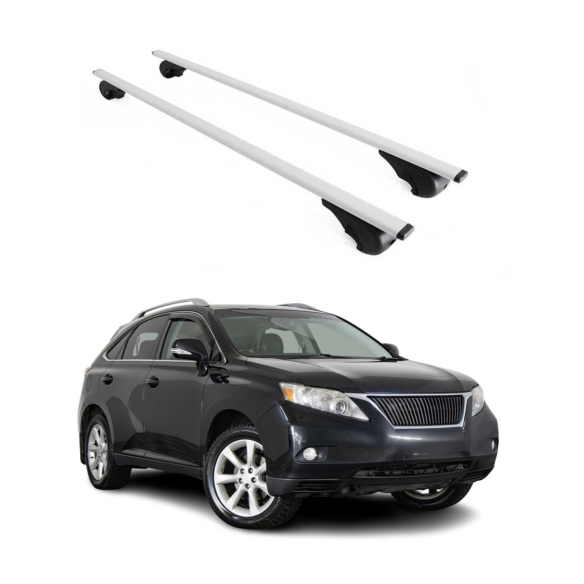 Omac Dachträger Querträger Für Lexus Rx Iii 2010-2015 – Abschließbar – Max. 75 Kg – 2 Stangen Stahl Silber