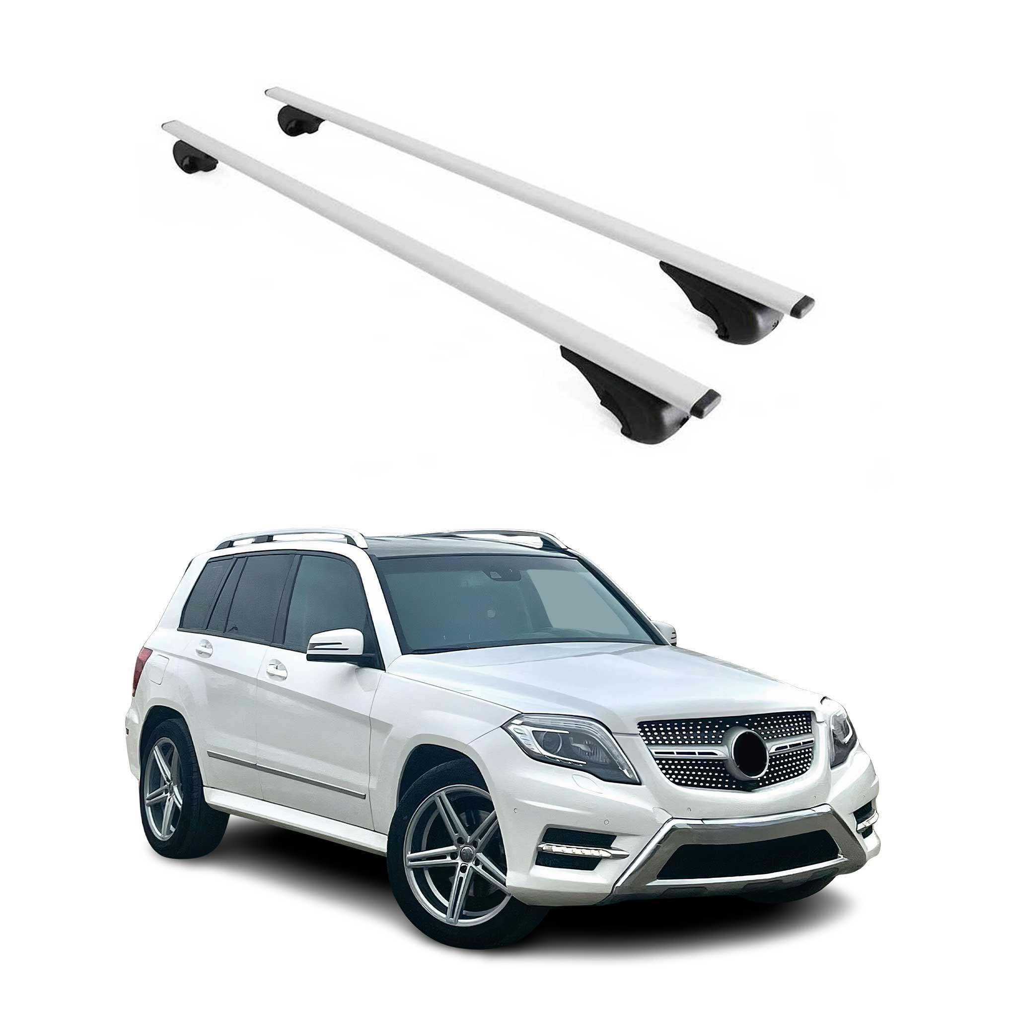 Omac Dachträger Querträger Für Mercedes Glk Klasse X204 2008-2015 – Abschließbar – Max. 75 Kg – 2 Stangen Stahl Silber