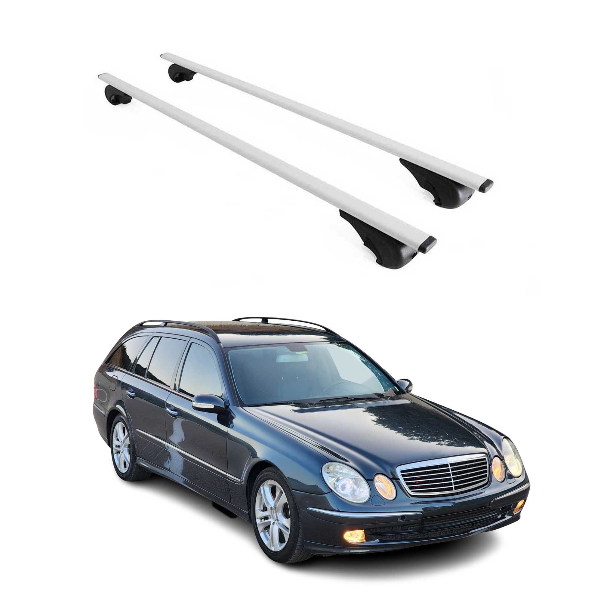 Omac Dachträger Querträger Für Mercedes E Klasse S211 Kombi 2004-2009 – Abschließbar – Max. 75 Kg – 2 Stangen Stahl Silber