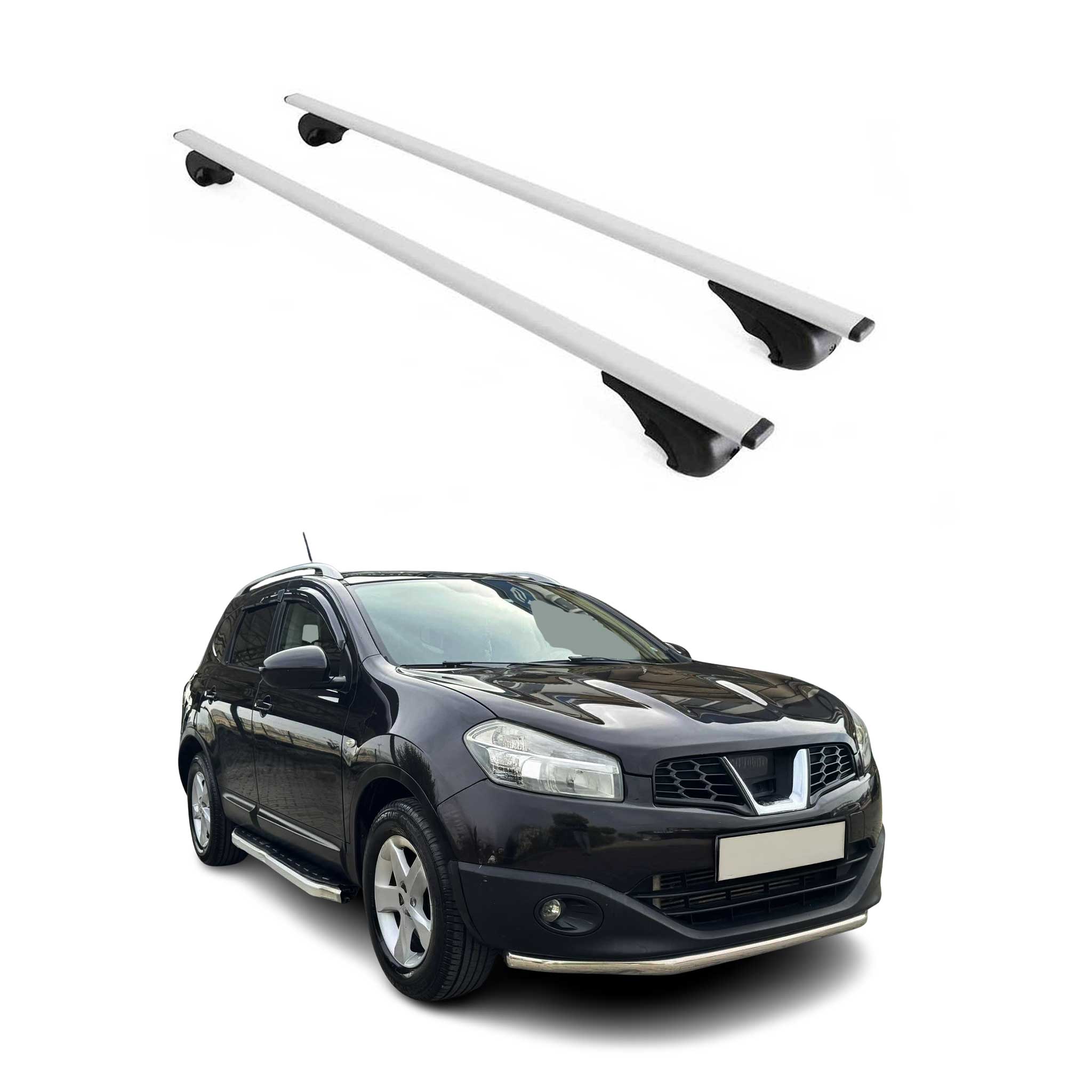 Omac Dachträger Querträger Für Nissan Qashqai J10 2007-2013 – Abschließbar – Max. 75 Kg – 2 Stangen Stahl Silber