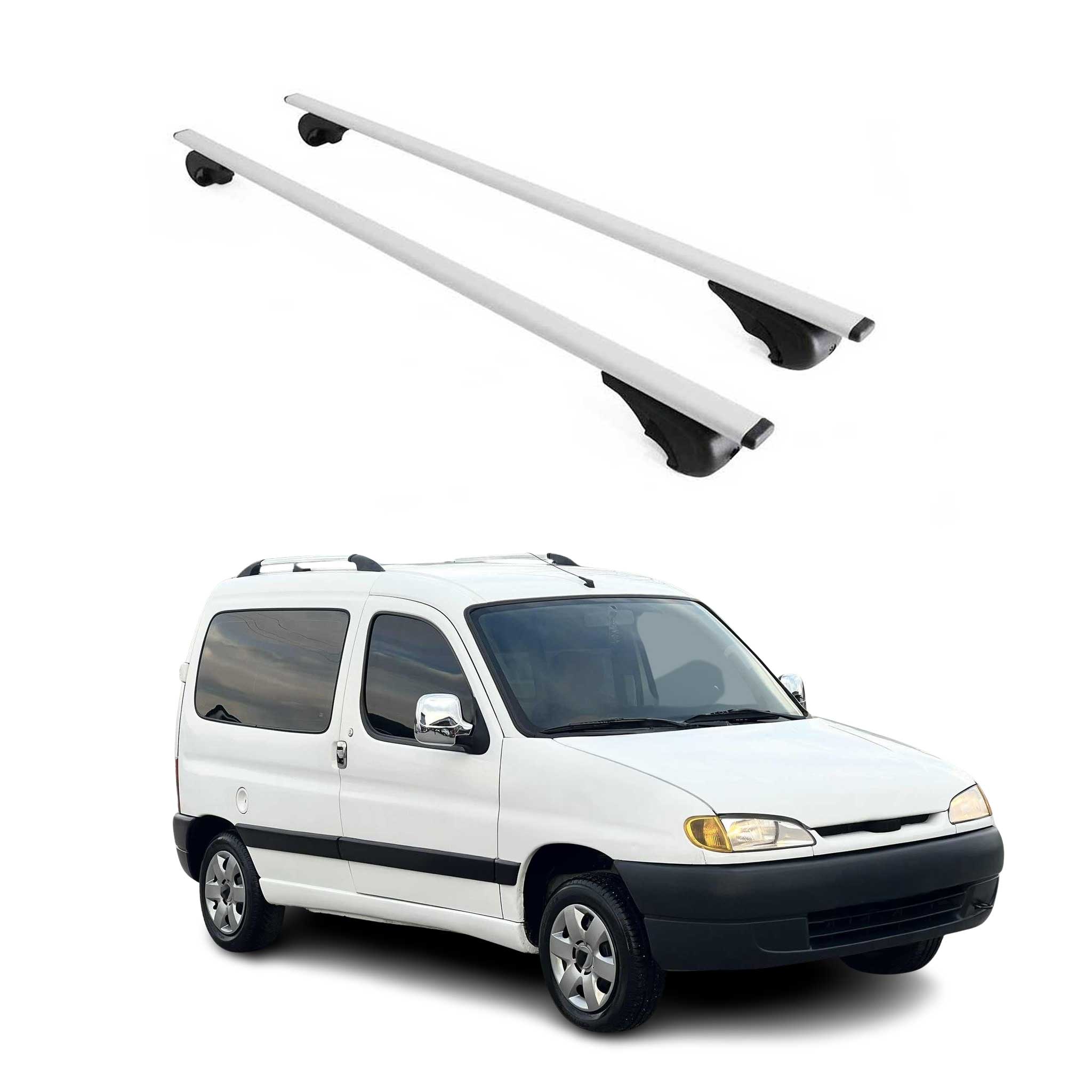 Omac Dachträger Querträger Für Peugeot Partner Mk1 1996-2008 – Abschließbar – Max. 75 Kg – 2 Stangen Stahl Silber