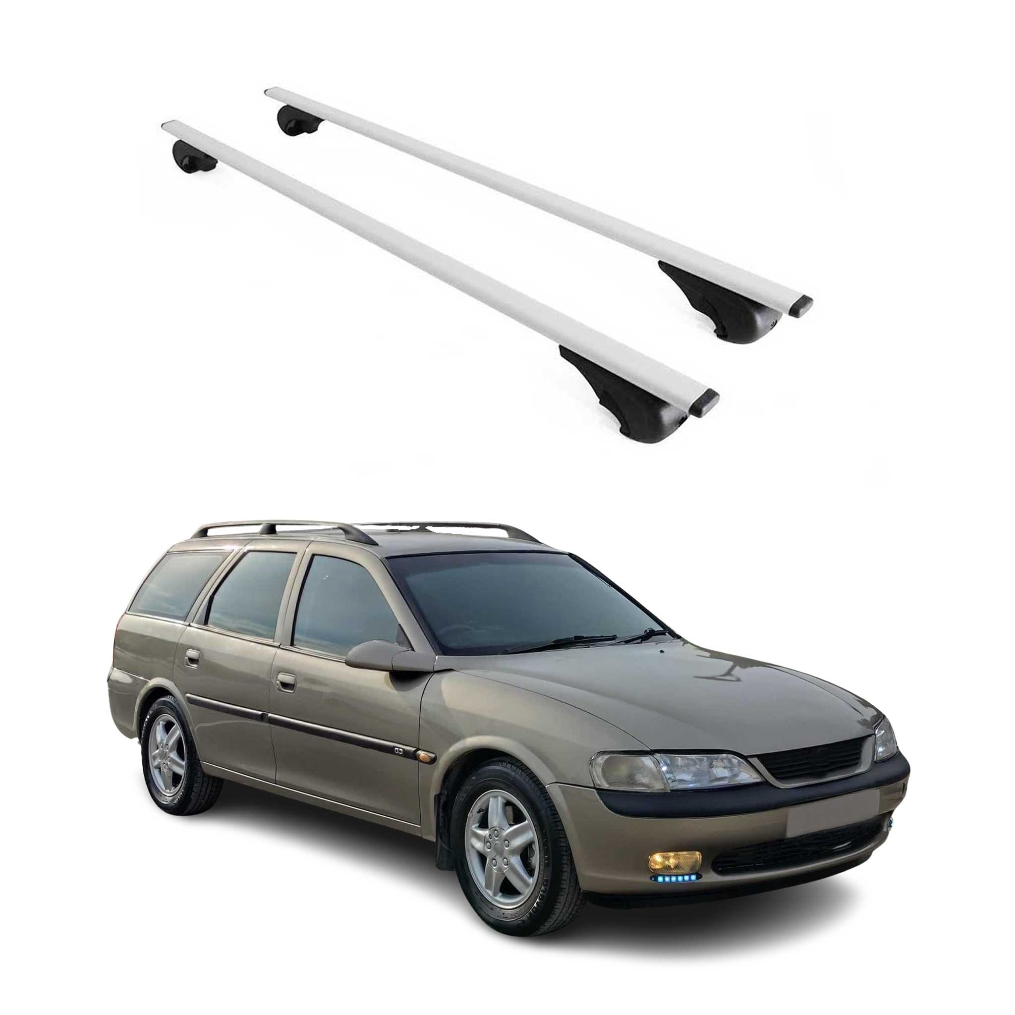 Omac Dachträger Querträger Für Opel Vectra B Kombi 1995-2002 – Abschließbar – Max. 75 Kg – 2 Stangen Stahl Silber