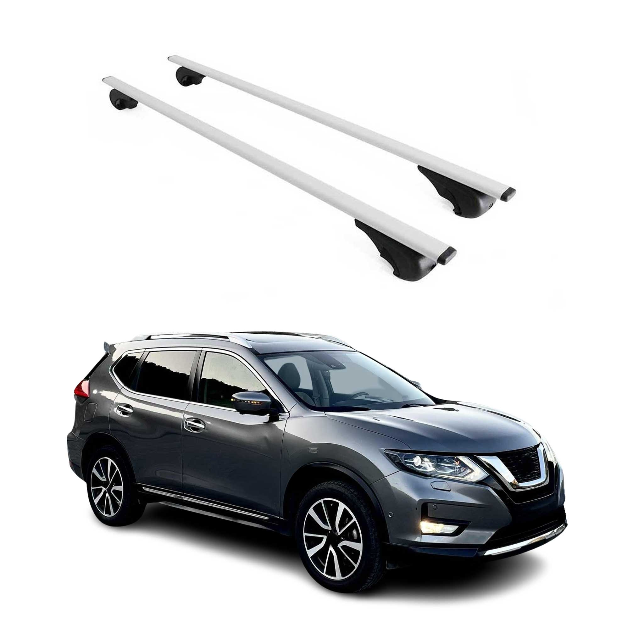 Omac Dachträger Querträger Für Nissan X-trail Iii T32 2013-2021 – Abschließbar – Max. 75 Kg – 2 Stangen Stahl Silber