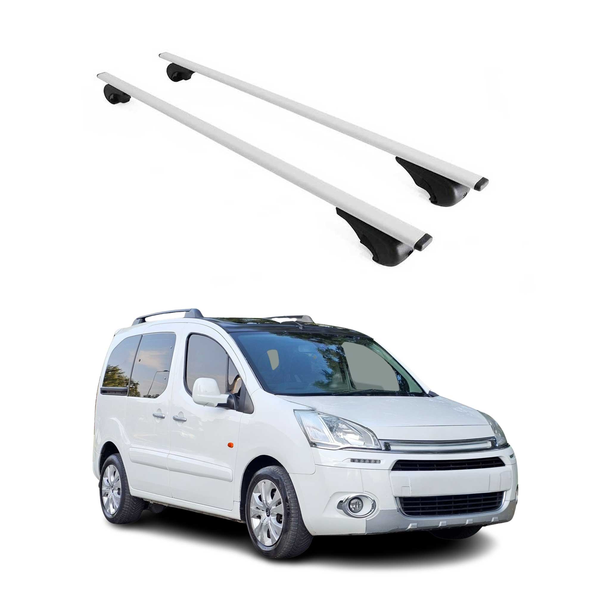 Omac Dachträger Querträger Für Citroen Berlingo 2008-2018 – Abschließbar – Max. 75 Kg – 2 Stangen Stahl Silber