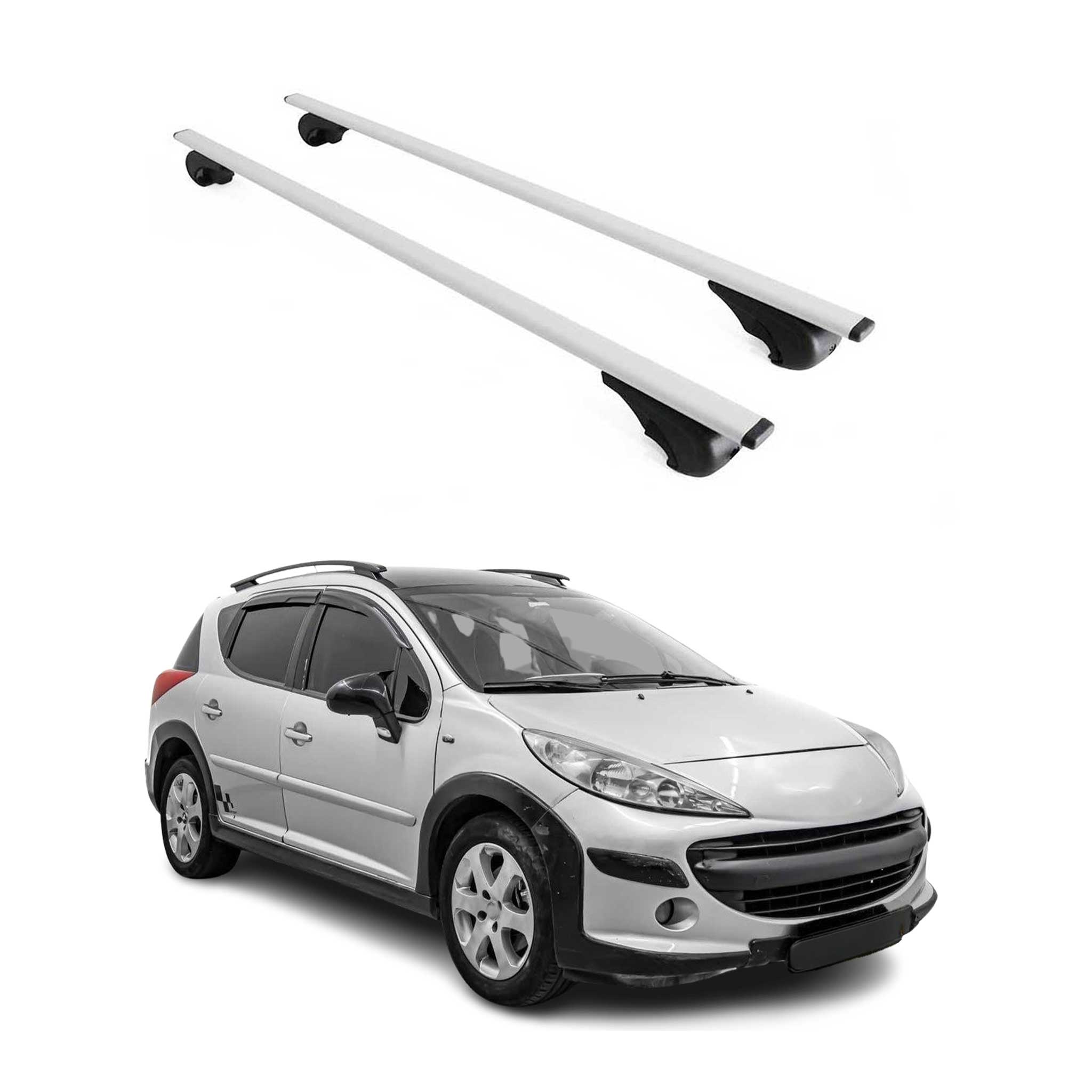 Omac Dachträger Querträger Für Peugeot 207 Kombi 2006-2012 – Abschließbar – Max. 75 Kg – 2 Stangen Stahl Silber