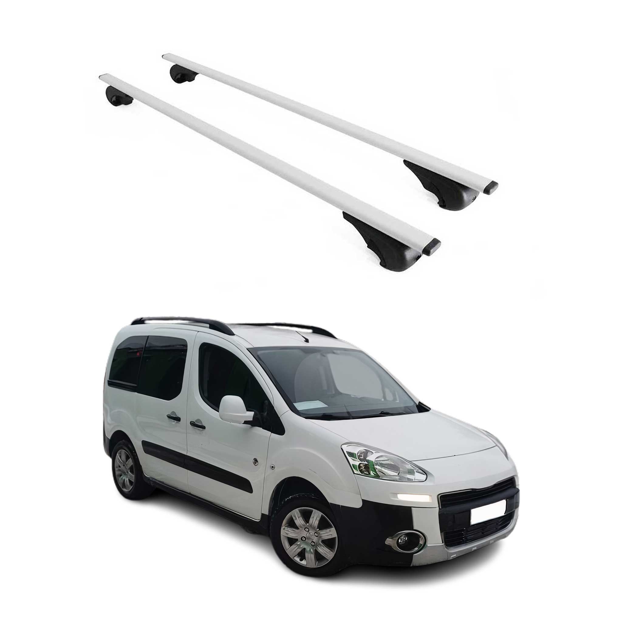 Omac Dachträger Querträger Für Peugeot Partner Tepee 2008-2018 – Abschließbar – Max. 75 Kg – 2 Stangen Stahl Silber