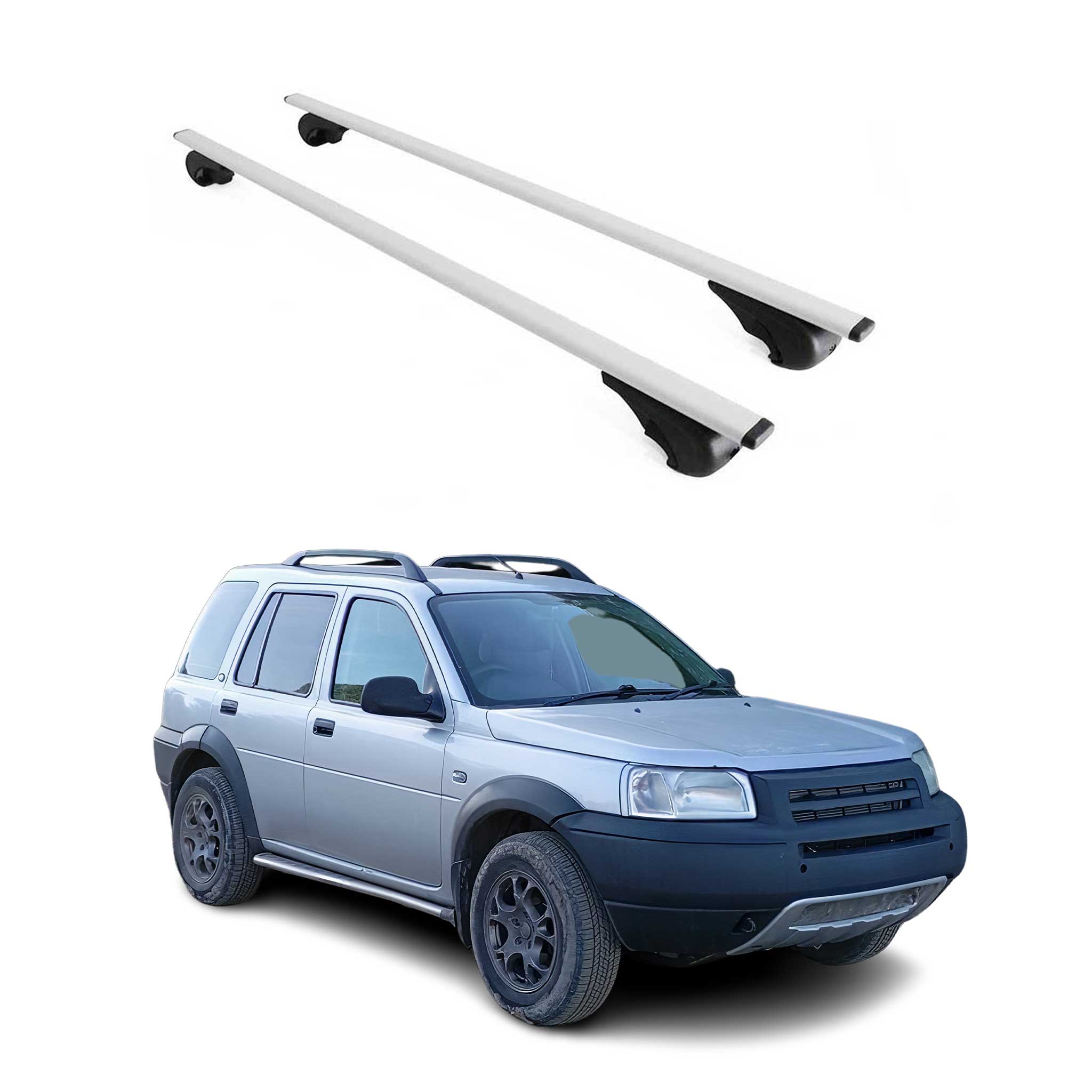 Omac Dachträger Querträger Für Land Rover Freelander I L314 1998-2006 – Abschließbar – Max. 75 Kg – 2 Stangen Stahl Silber