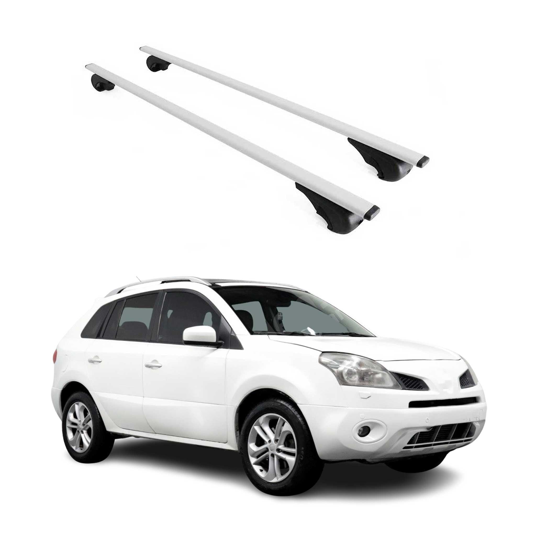 Omac Dachträger Querträger Für Renault Koleos I 2008-2015 – Abschließbar – Max. 75 Kg – 2 Stangen Stahl Silber
