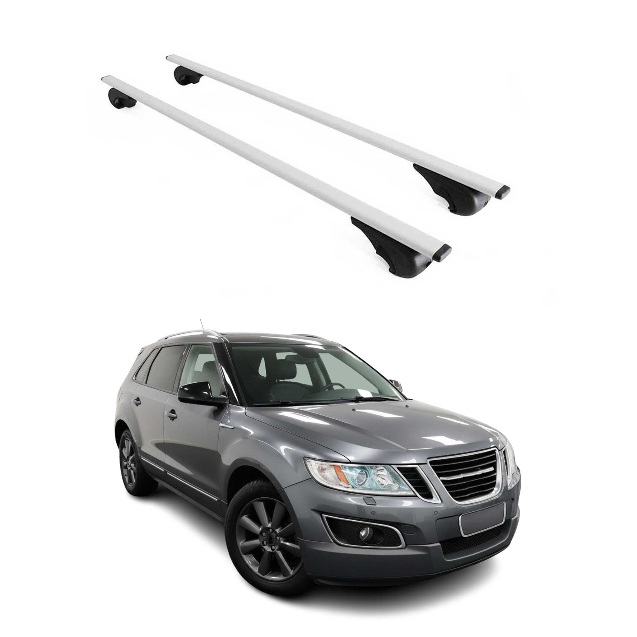 Omac Dachträger Querträger Für Saab 9-4x 2011-2012 – Abschließbar – Max. 75 Kg – 2 Stangen Stahl Silber