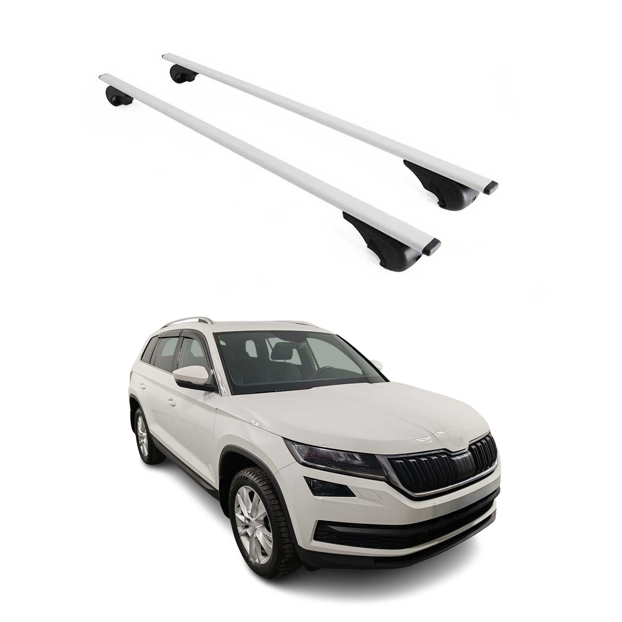 Omac Dachträger Querträger Für Skoda Kodiaq I 2016-2024 – Abschließbar – Max. 75 Kg – 2 Stangen Stahl Silber