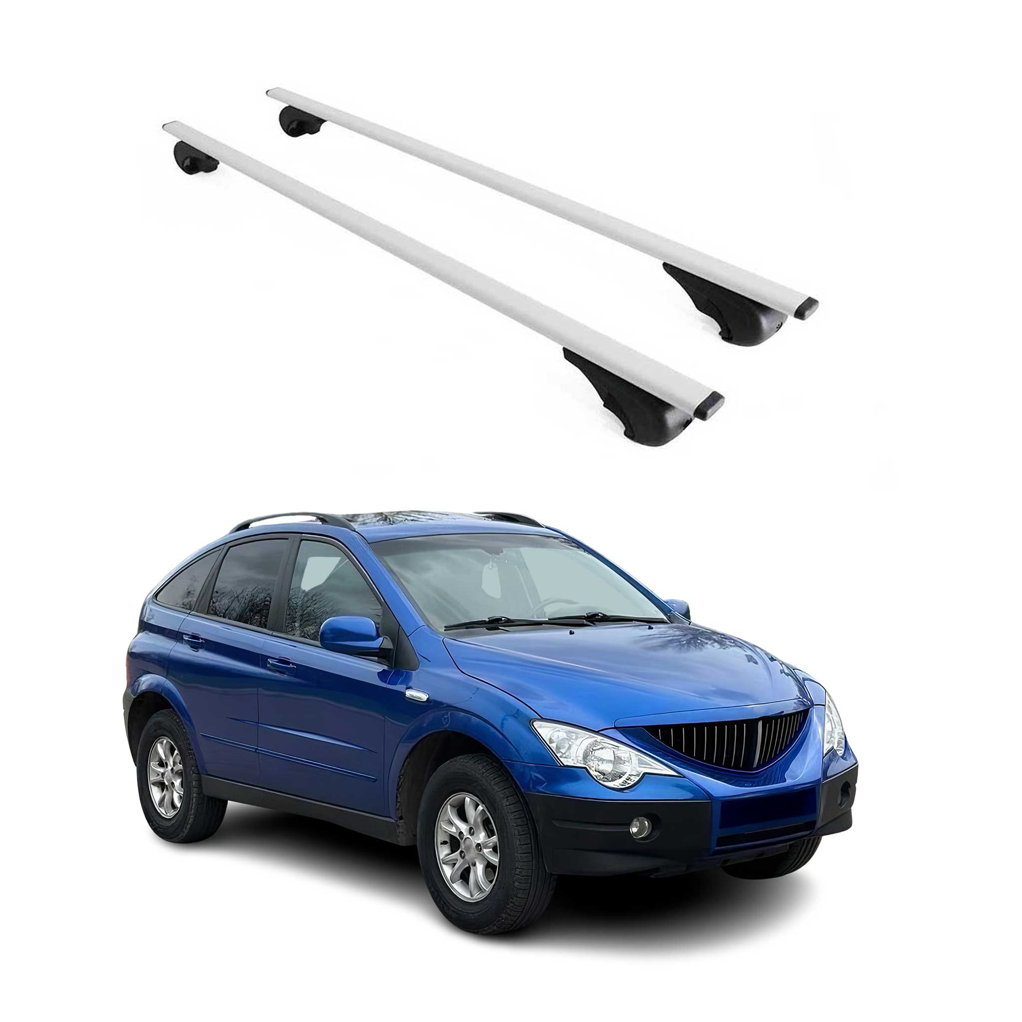 Omac Dachträger Querträger Für Ssangyong Actyon 2006-2011 – Abschließbar – Max. 75 Kg – 2 Stangen Stahl Silber