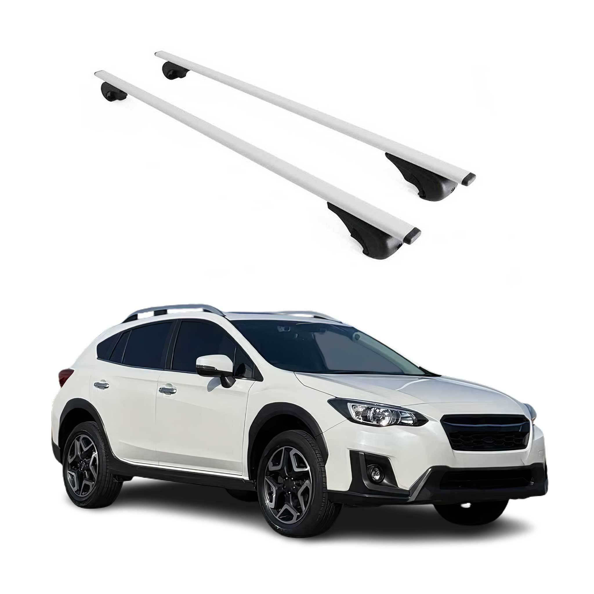 Omac Dachträger Querträger Für Subaru Xv Ii 2017-2023 – Abschließbar – Max. 75 Kg – 2 Stangen Stahl Silber