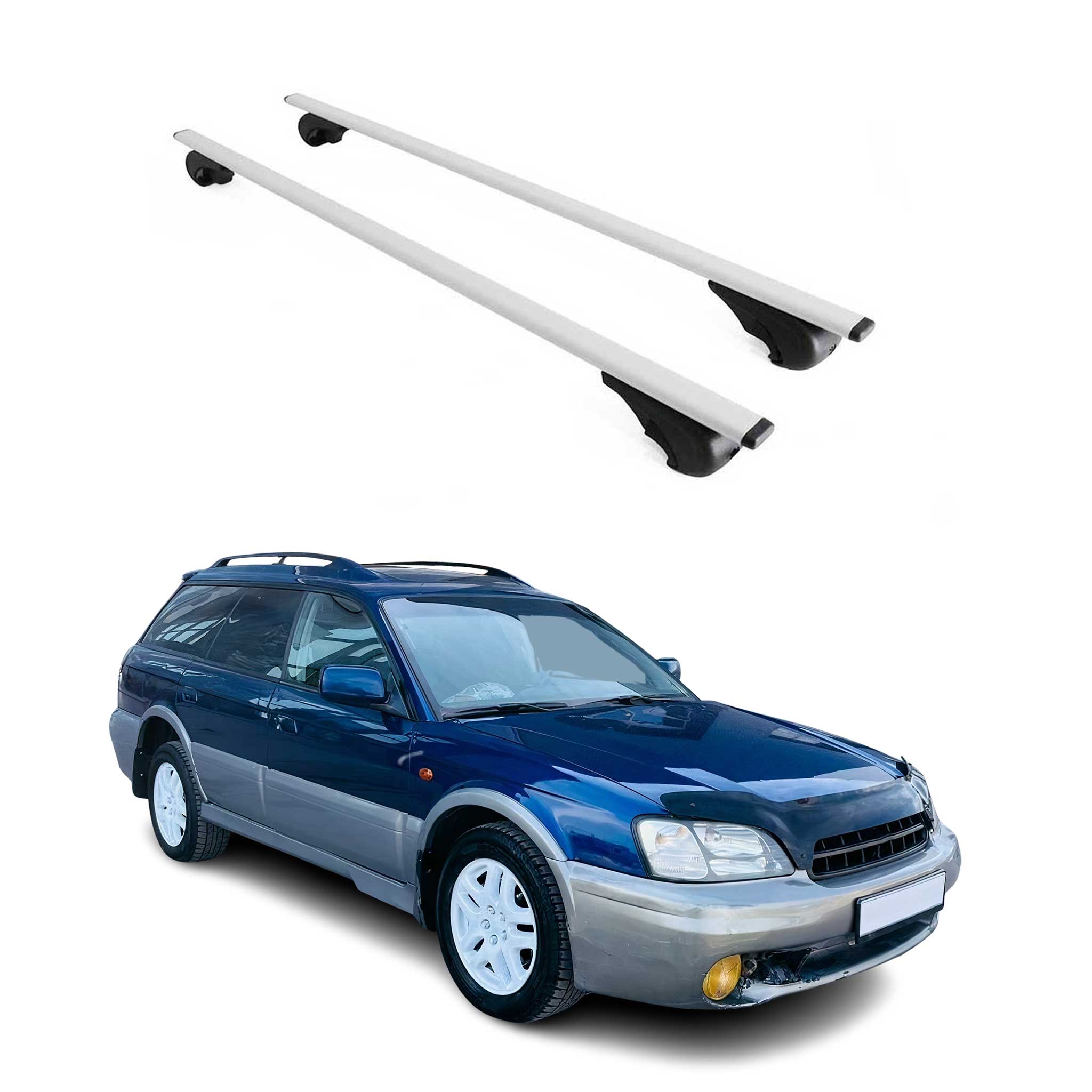 Omac Dachträger Querträger Für Subaru Legacy Iii 1999-2004 – Abschließbar – Max. 75 Kg – 2 Stangen Stahl Silber