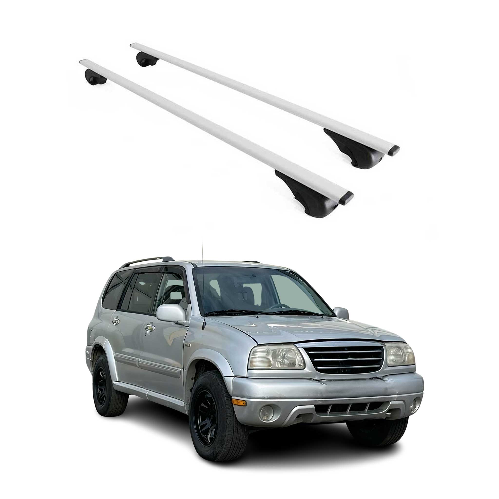 Omac Dachträger Querträger Für Suzuki Grand Vitara 1998-2005 – Abschließbar – Max. 75 Kg – 2 Stangen Stahl Silber