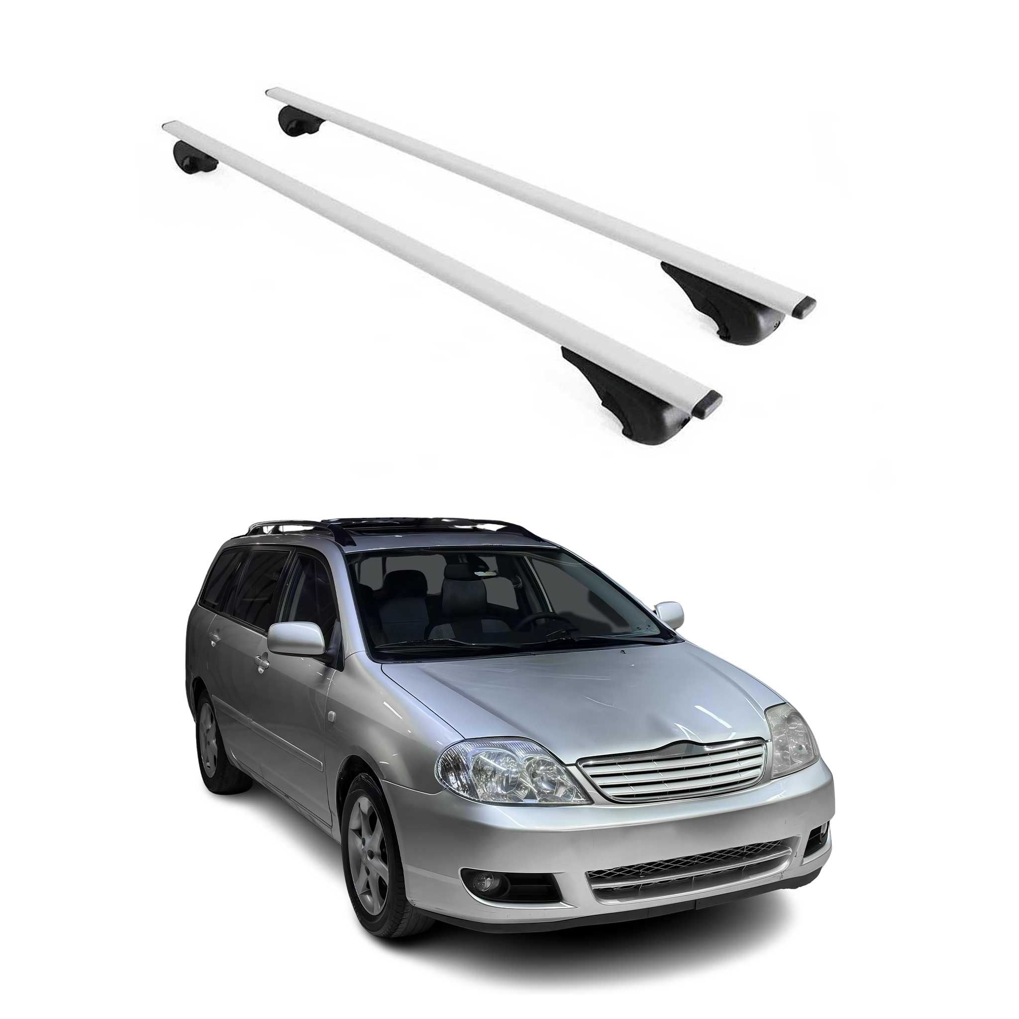 Omac Dachträger Querträger Für Toyota Corolla Mk9 2002-2007 – Abschließbar – Max. 75 Kg – 2 Stangen Stahl Silber