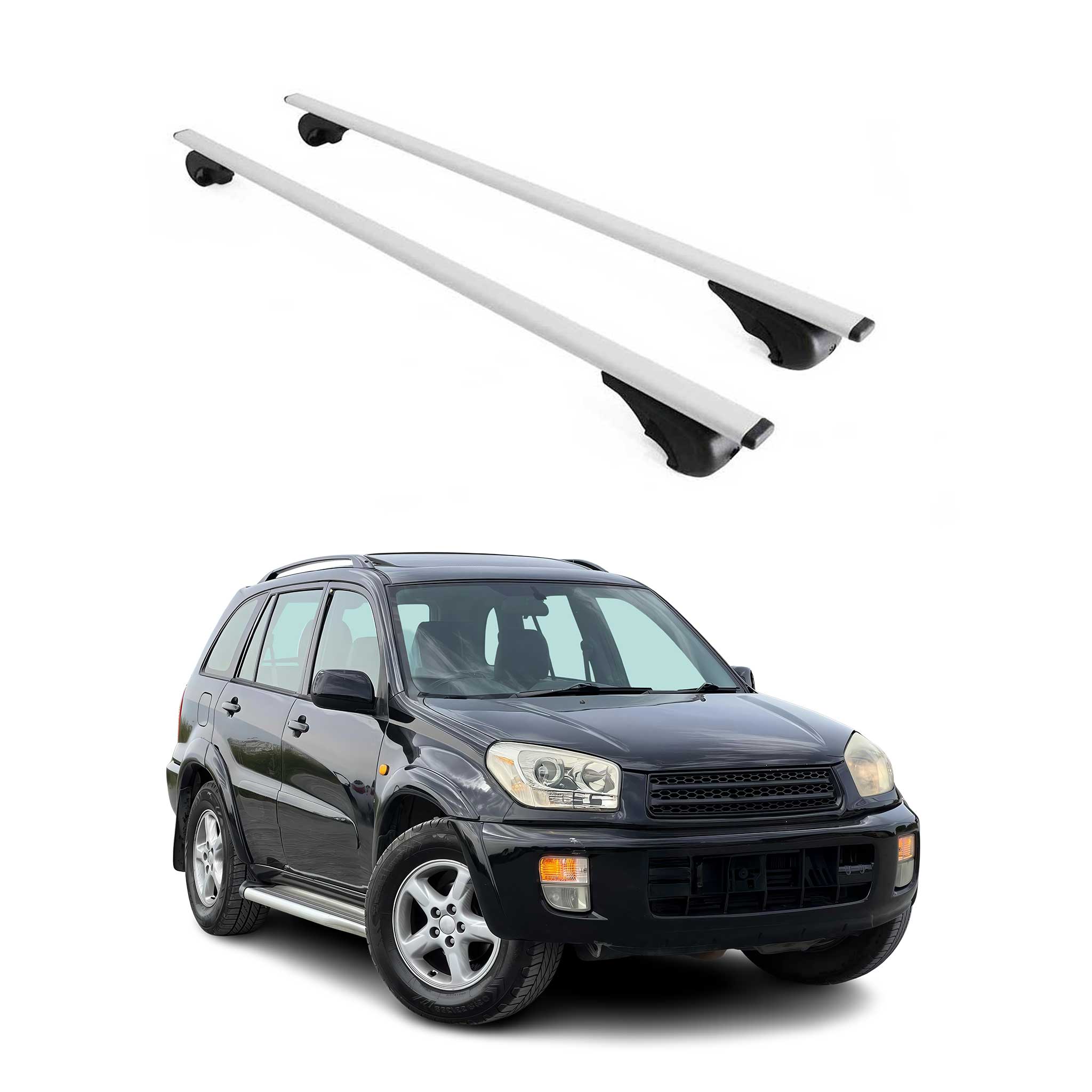 Omac Dachträger Querträger Für Toyota Rav4 Ii 2001-2005 – Abschließbar – Max. 75 Kg – 2 Stangen Stahl Silber