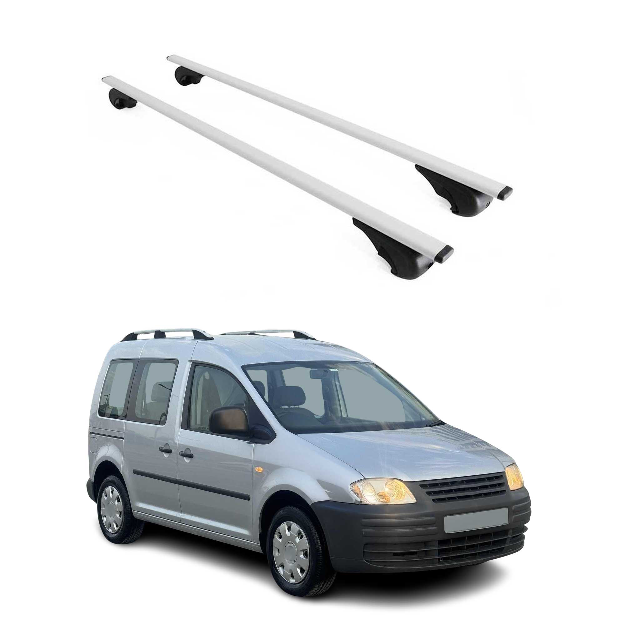Omac Dachträger Querträger Für Vw Caddy Iii 2003-2015 Pre-fl – Abschließbar – Max. 75 Kg – 2 Stangen Stahl Silber