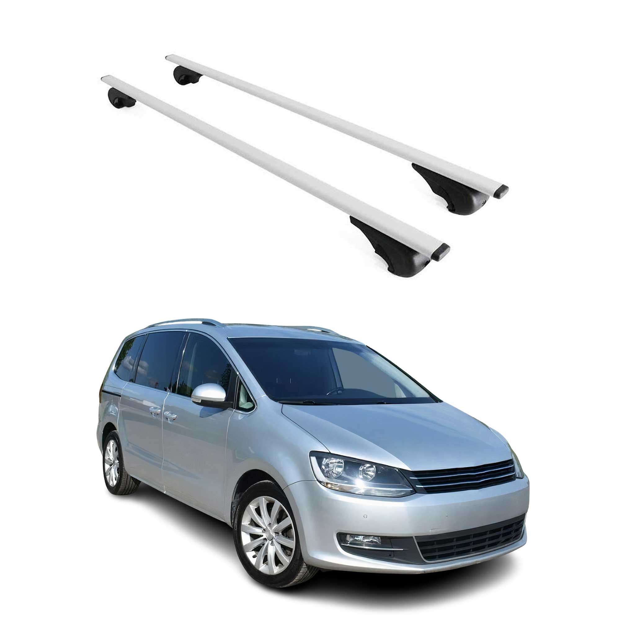 Omac Dachträger Querträger Für Vw Sharan Ii 2010-2023 – Abschließbar – Max. 75 Kg – 2 Stangen Stahl Silber