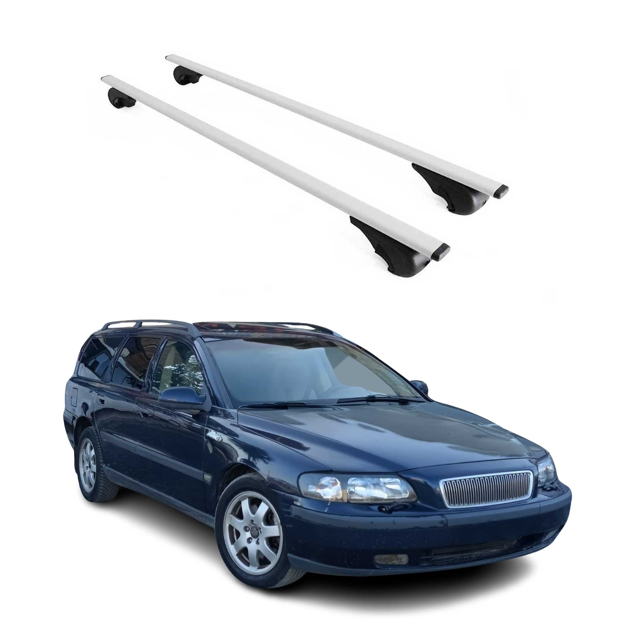 Omac Dachträger Querträger Für Volvo V70 Xc70 I 1997-2000 – Abschließbar – Max. 75 Kg – 2 Stangen Stahl Silber