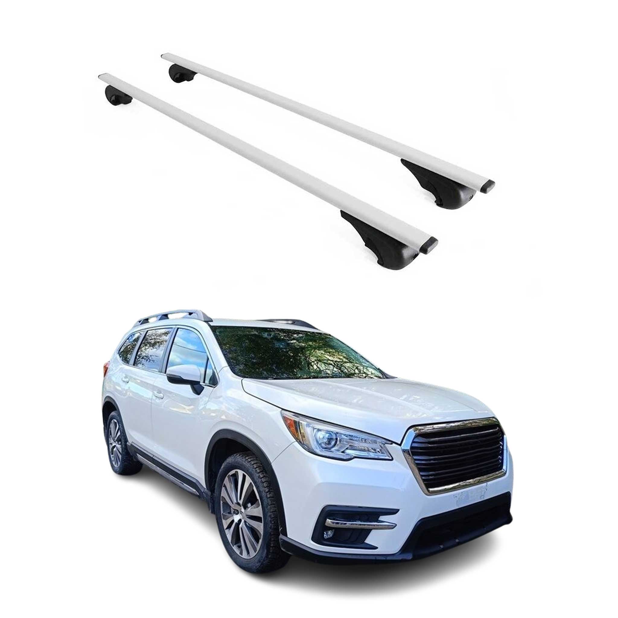 Omac Dachträger Querträger Für Subaru Ascent 2019-2026 – Abschließbar – Max. 75 Kg – 2 Stangen Stahl Silber
