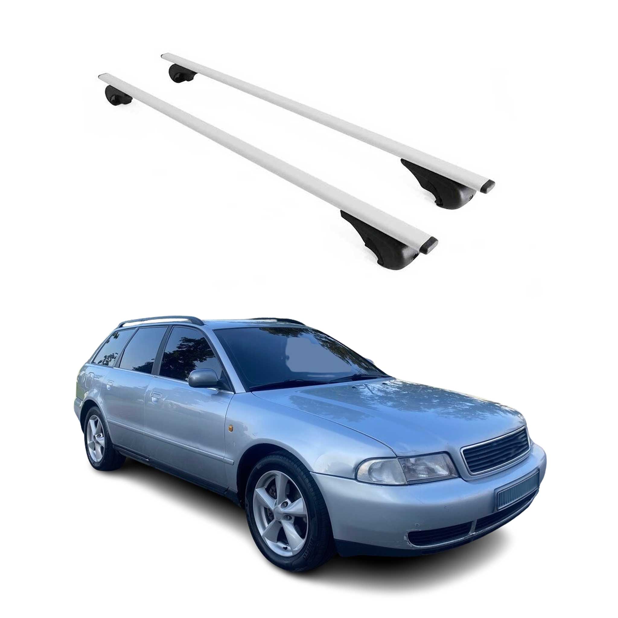 Omac Dachträger Querträger Für Audi A4 B5 Avant 1994-2001 – Abschließbar – Max. 75 Kg – 2 Stangen Stahl Silber