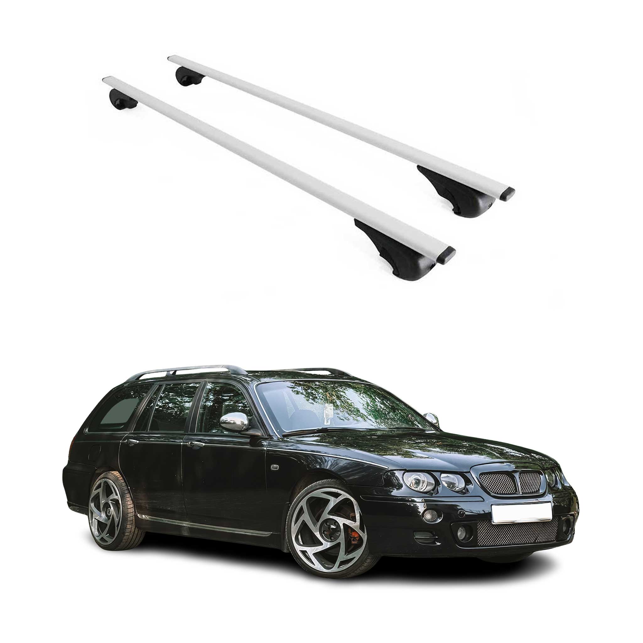 Omac Dachträger Querträger Für Mg Zt-t Kombi 2001-2005 – Abschließbar – Max. 75 Kg – 2 Stangen Stahl Silber