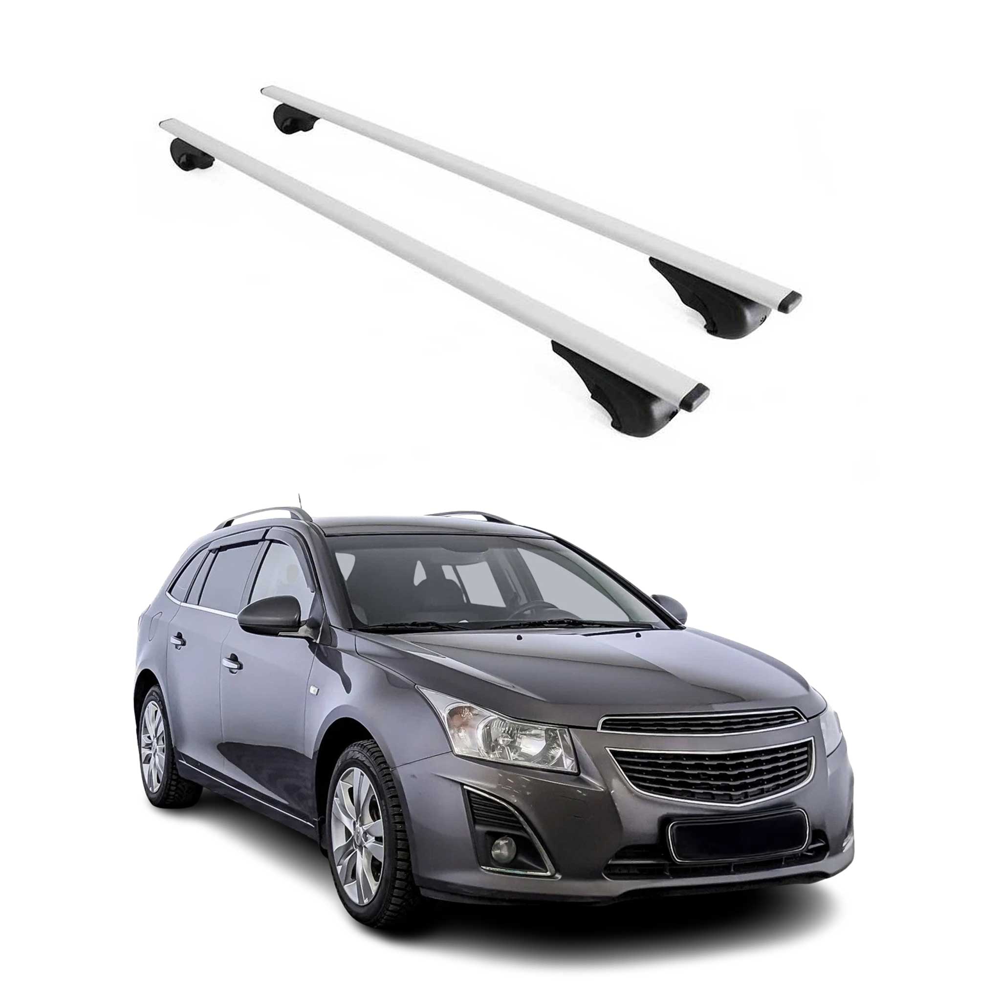 Omac Dachträger Querträger Für Chevrolet Cruze Kombi 2011-2016 – Abschließbar – Max. 75 Kg – 2 Stangen Stahl Silber
