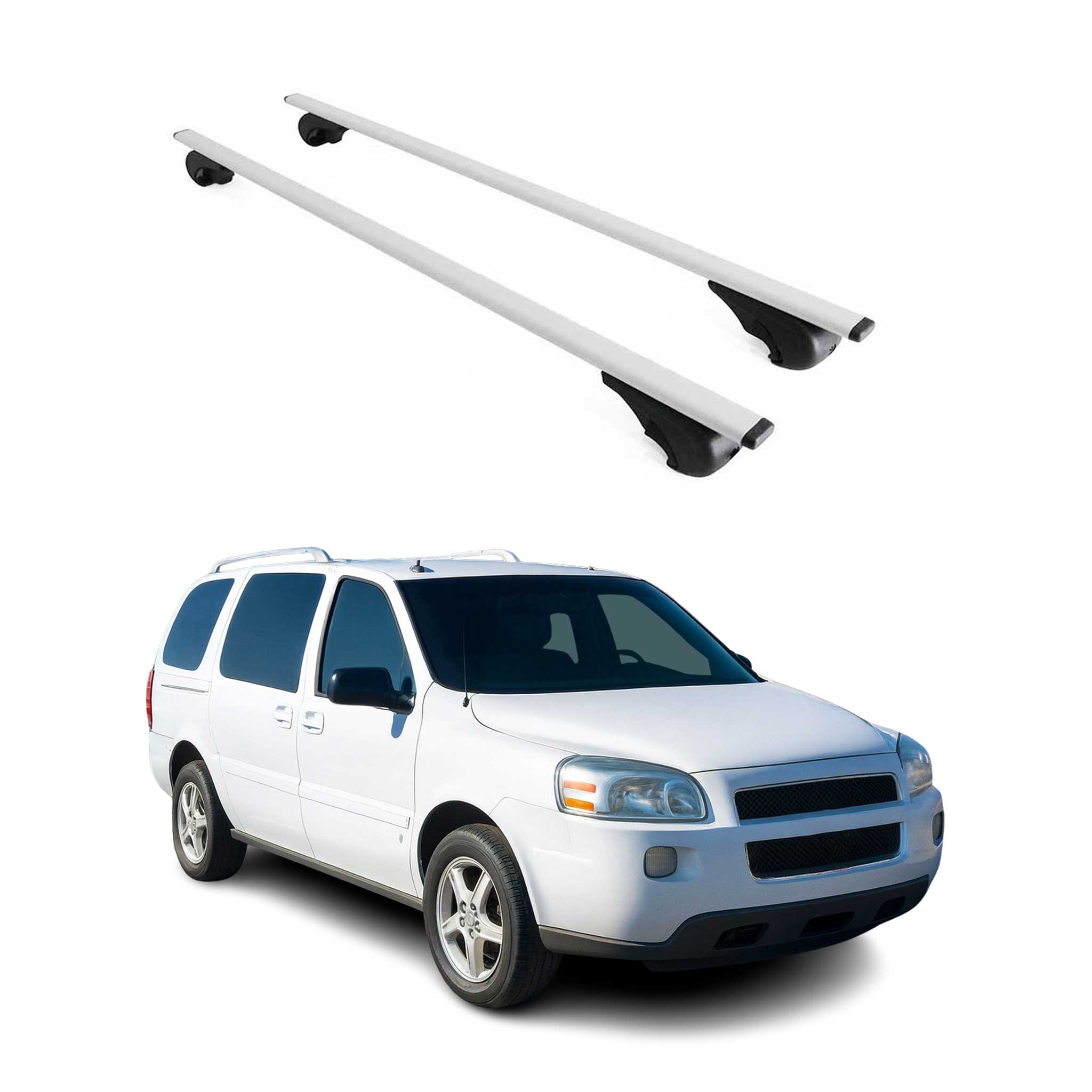 Omac Dachträger Querträger Für Chevrolet Uplander 2005-2009 – Abschließbar – Max. 75 Kg – 2 Stangen Stahl Silber