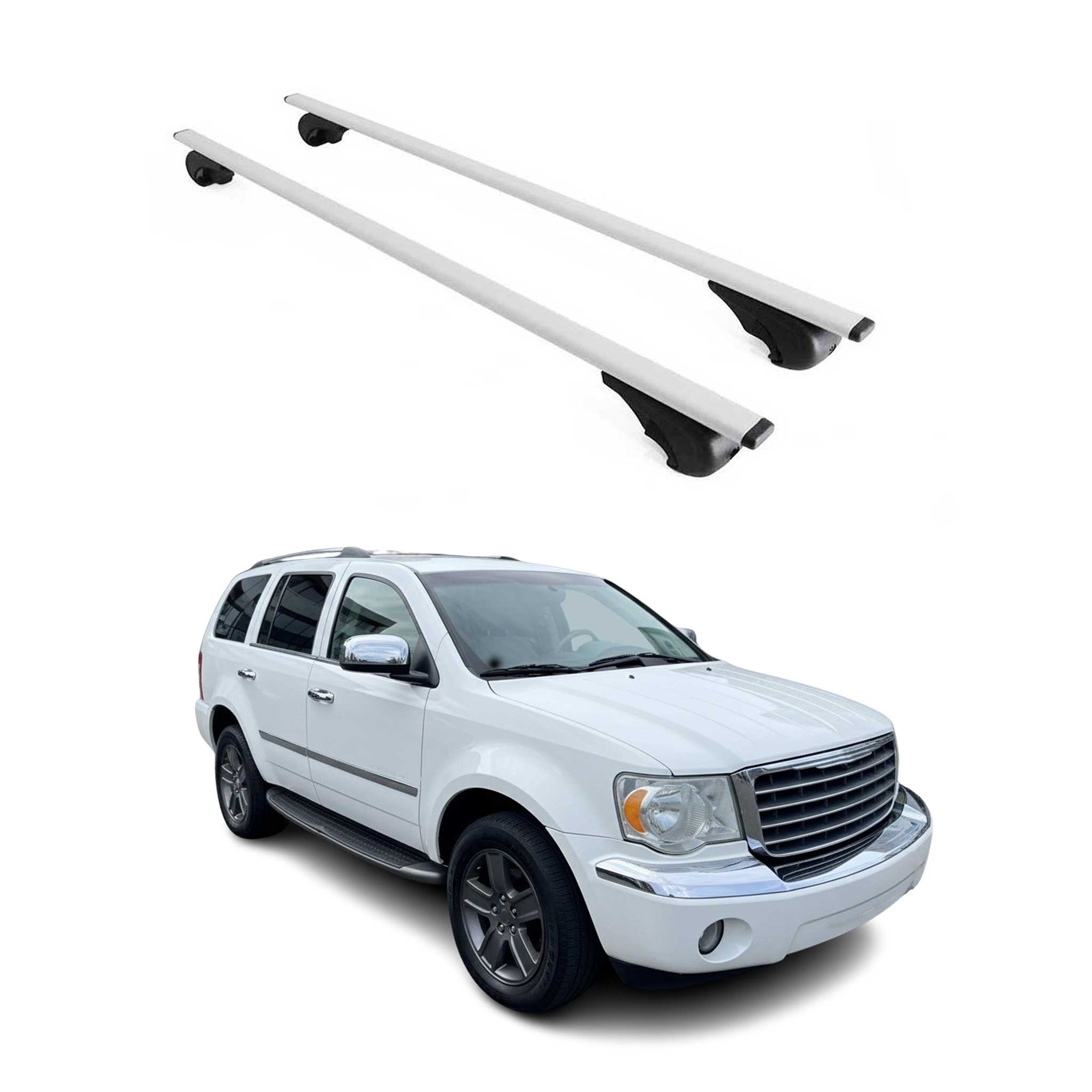Omac Dachträger Querträger Für Chrysler Aspen 2007-2009 – Abschließbar – Max. 75 Kg – 2 Stangen Stahl Silber