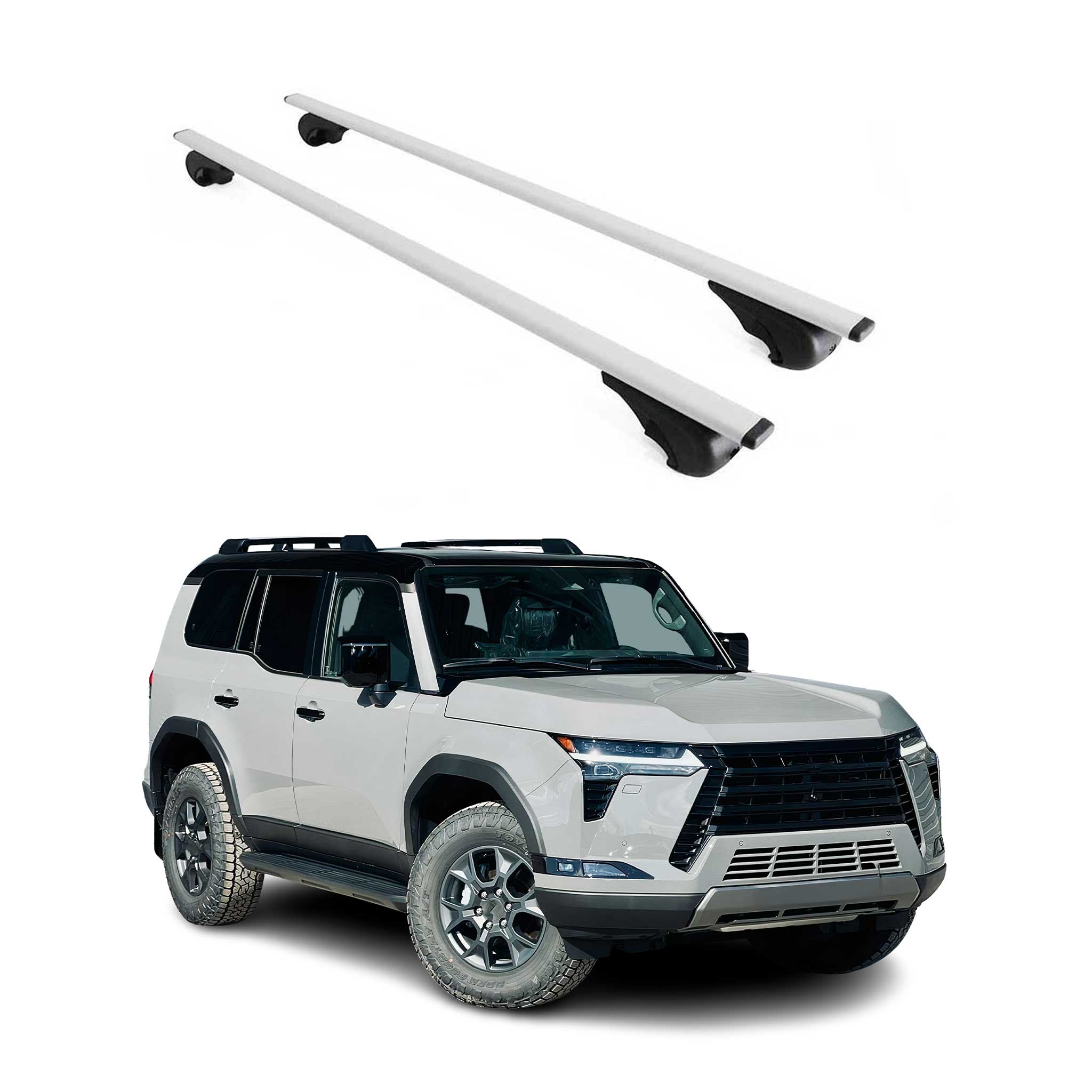 Omac Dachträger Querträger Für Lexux Gx Iii 2024-2026 – Abschließbar – Max. 75 Kg – 2 Stangen Silber