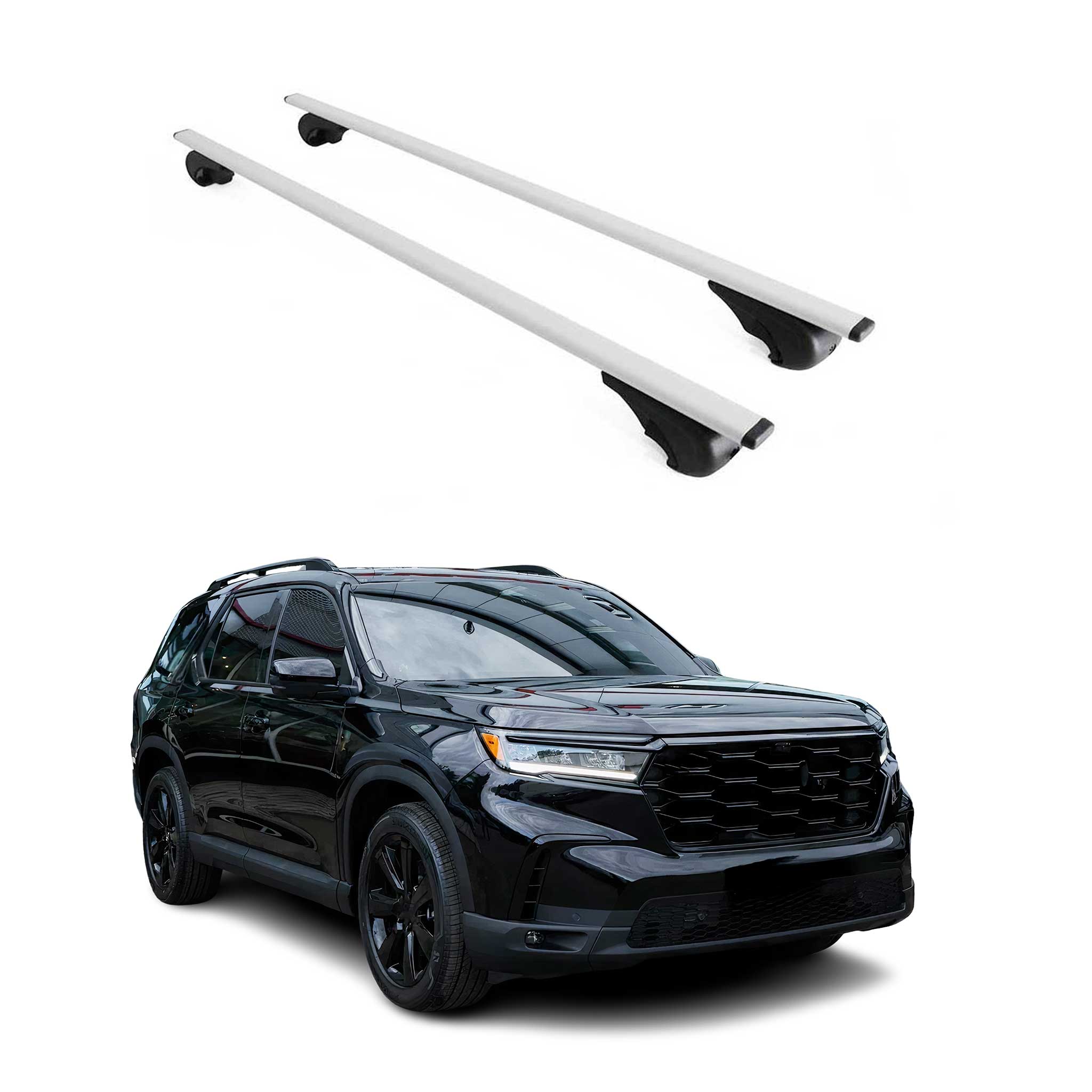 Omac Dachträger Querträger Für Honda Pilot Iv 2023-2026 – Abschließbar – Max. 75 Kg – 2 Stangen Stahl Silber