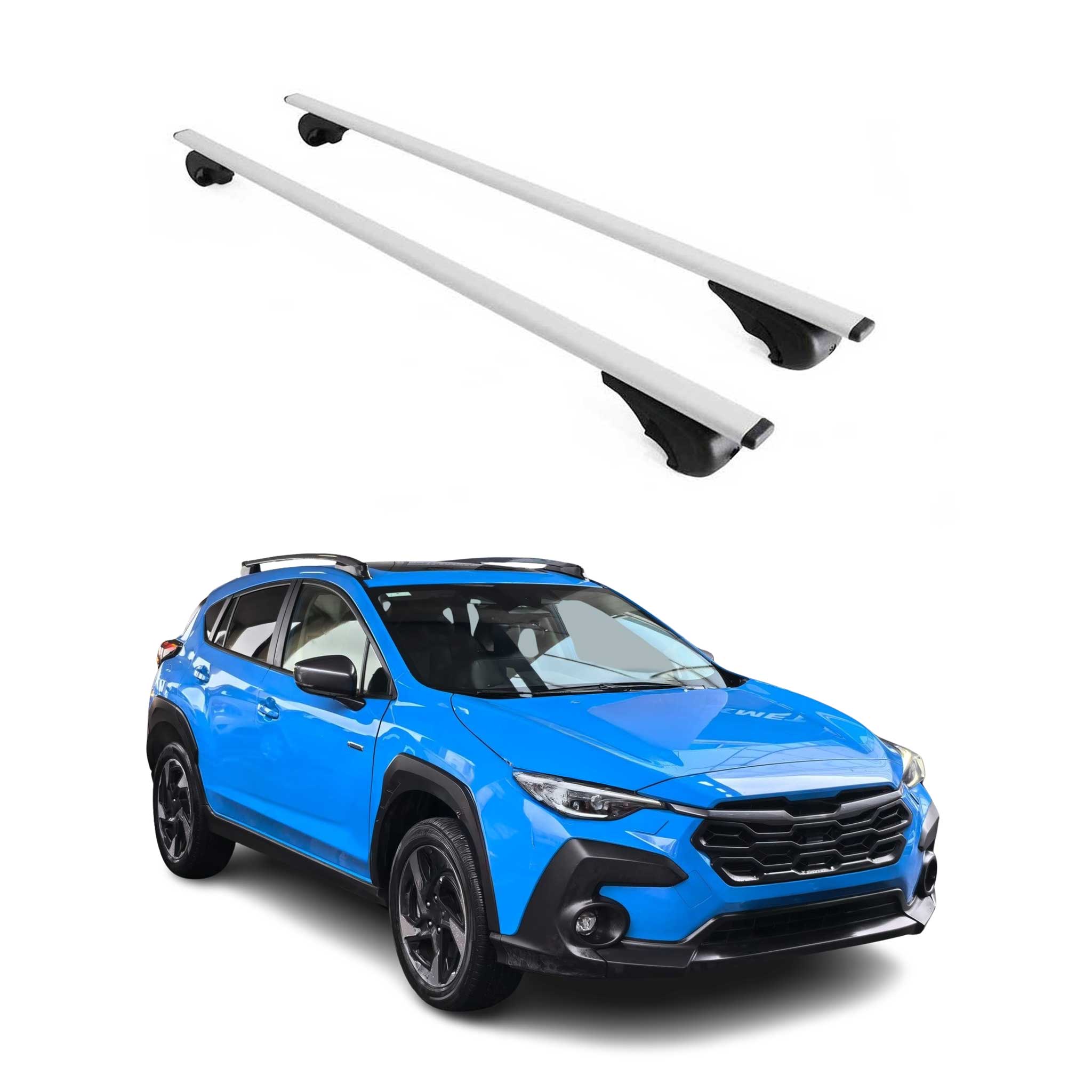 Omac Dachträger Querträger Für Subaru Crosstrek 2024-2026 – Abschließbar – Max. 75 Kg – 2 Stangen Stahl Silber