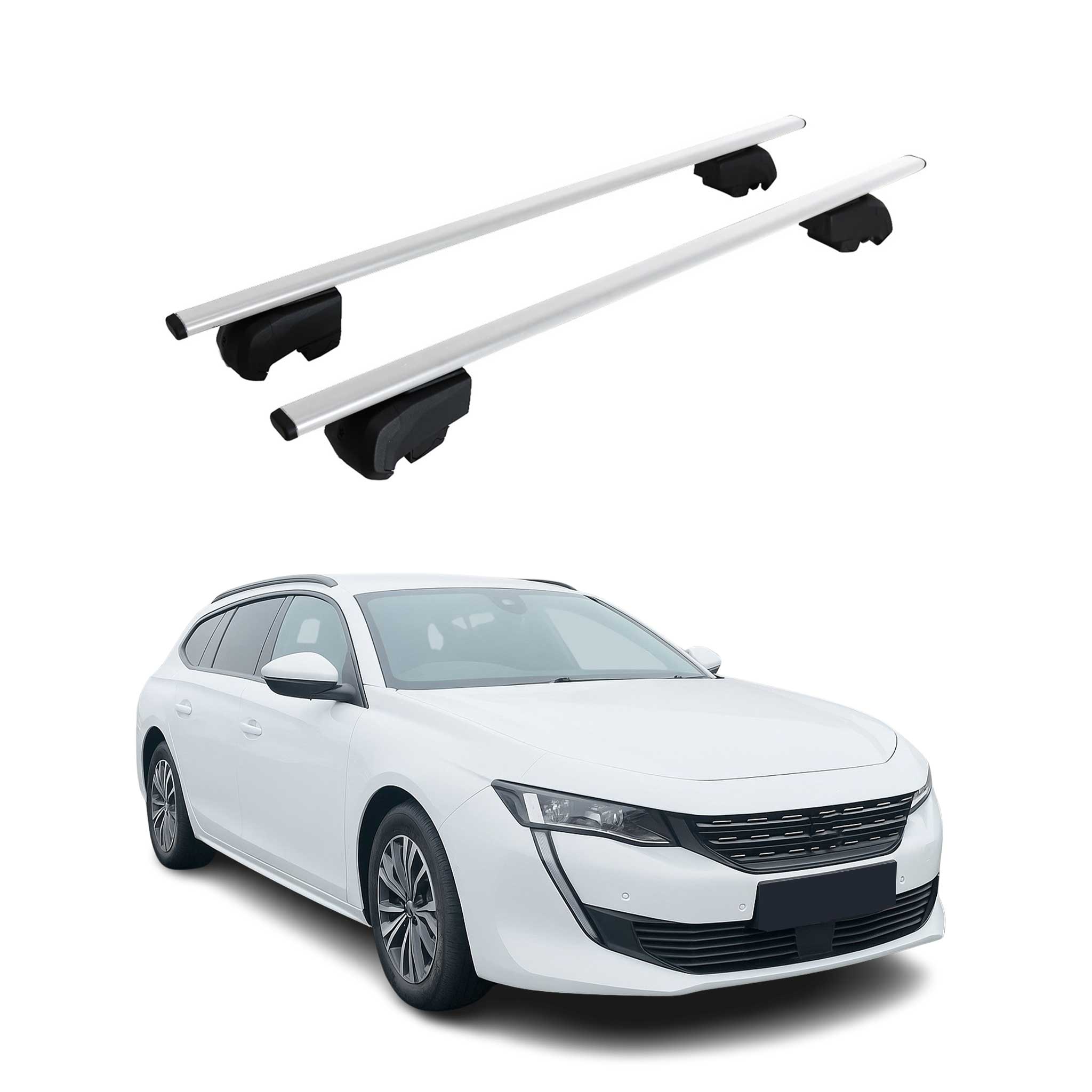 Omac Dachtrager Quertrager Für Peugeot 508 Ii 2018-2025 – City Crash Getestet – Iso Pas 11154:2006 – Abschliessbar – Max 75 Kg – 2 Stangen Stahl Silber