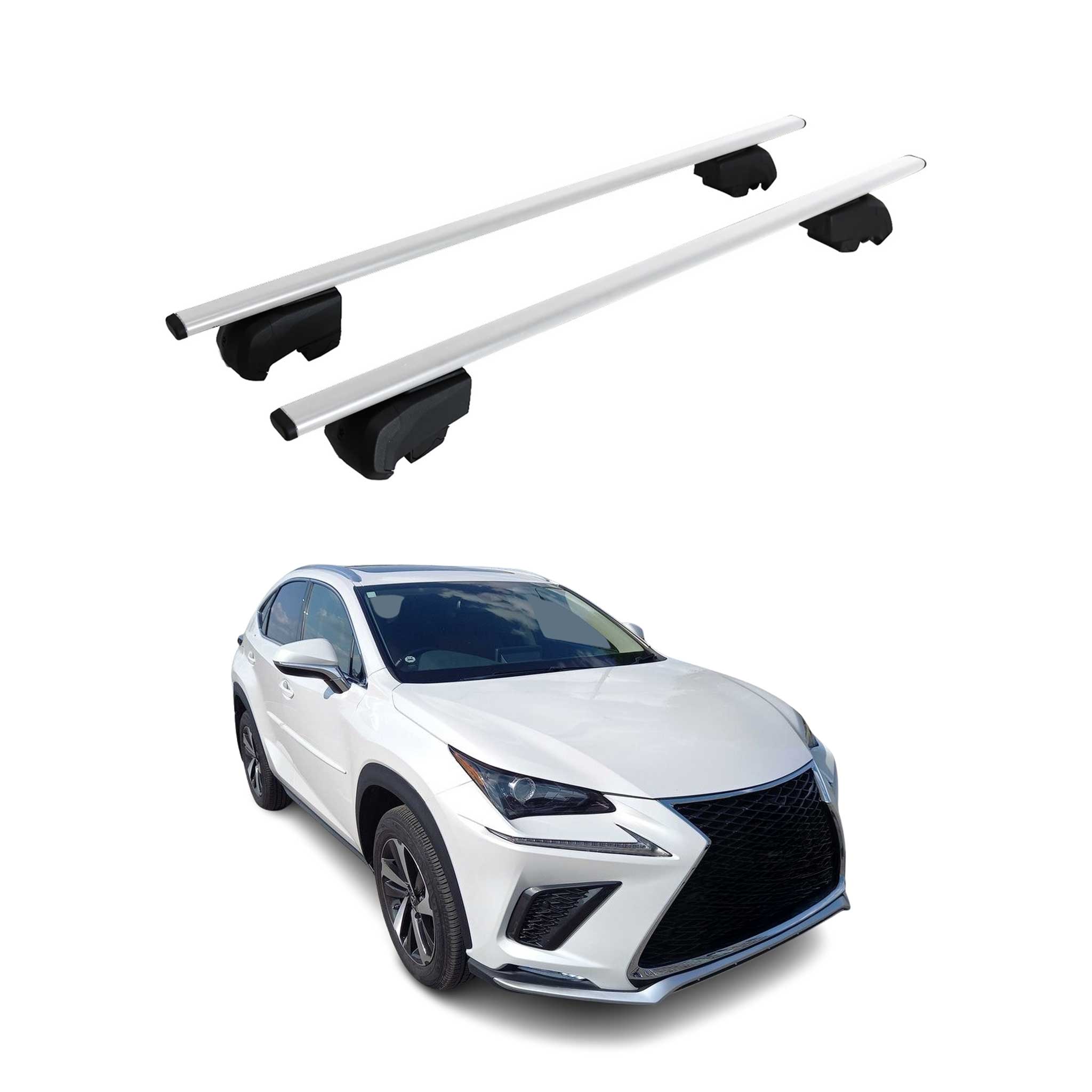 Omac Dachtrager Quertrager Für Lexus Nx Ii 2022-2026 – City Crash Getestet – Iso Pas 11154:2006 – Abschliessbar – Max 75 Kg – 2 Stangen Stahl Silber