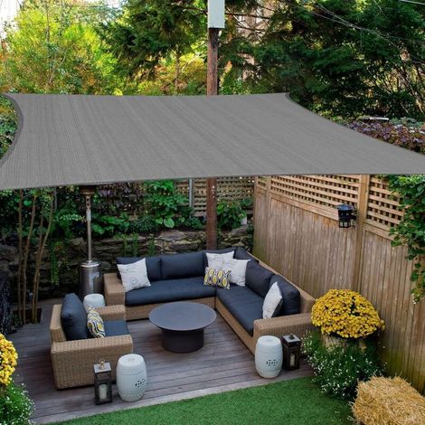 Voile D'Ombrage Carré 3x3 M Toile Ombrage Hdpe Respirant (185g/㎡) Filet Dombrage 3m Avec Uv Schutz Pour Patio Jardin Terrasse Camping Extérieur Grau Graphite 3x3m